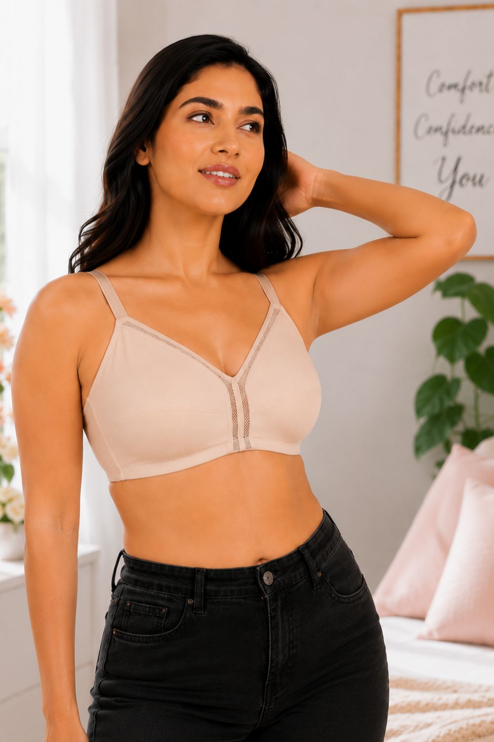Intimacy Bra for Women – Non-Wired With Seam Everyday Bra with 3/4 Coverage, Smooth Back Support & All-Day Comfort - SS06