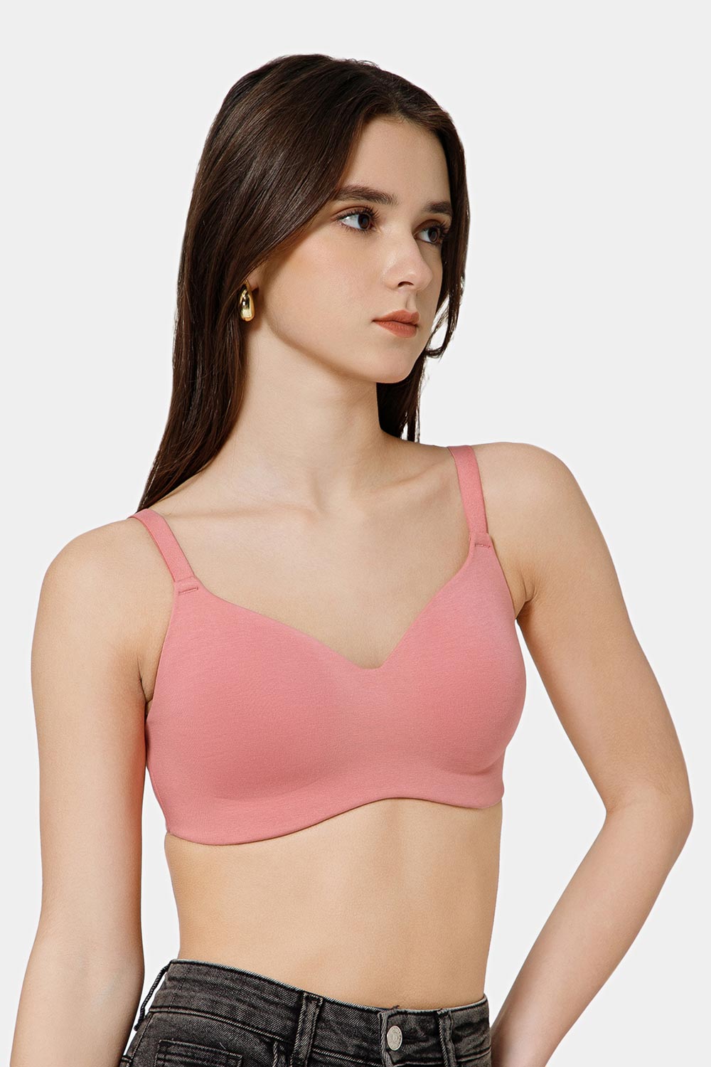 Intimacy Cotton Padded Bra for Women – 3/4 Coverage Non Wired Seamless T-Shirt Bra | Molded Cup Daily Wear Comfortable Bra for T-Shirts, Salwar & Tops - SS02