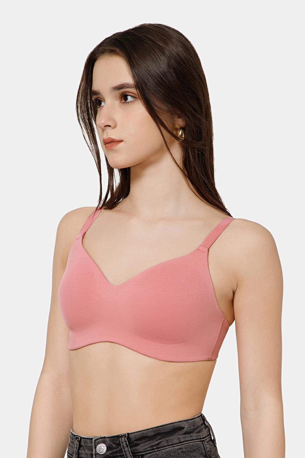 Intimacy Cotton Padded Bra for Women – 3/4 Coverage Non Wired Seamless T-Shirt Bra | Molded Cup Daily Wear Comfortable Bra for T-Shirts, Salwar & Tops - SS02