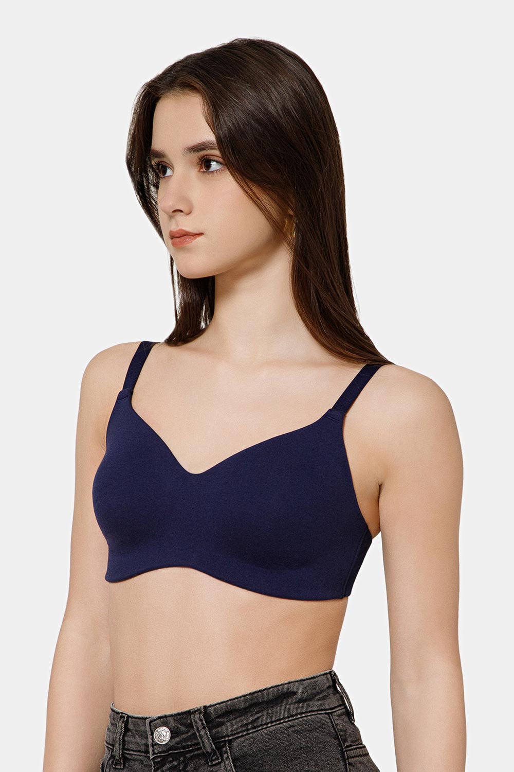 Intimacy Cotton Padded Bra for Women – 3/4 Coverage Non Wired Seamless T-Shirt Bra | Molded Cup Daily Wear Comfortable Bra for T-Shirts, Salwar & Tops - SS02