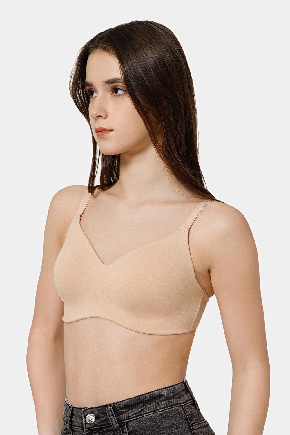 Intimacy Cotton Padded Bra for Women – 3/4 Coverage Non Wired Seamless T-Shirt Bra | Molded Cup Daily Wear Comfortable Bra for T-Shirts, Salwar & Tops - SS02