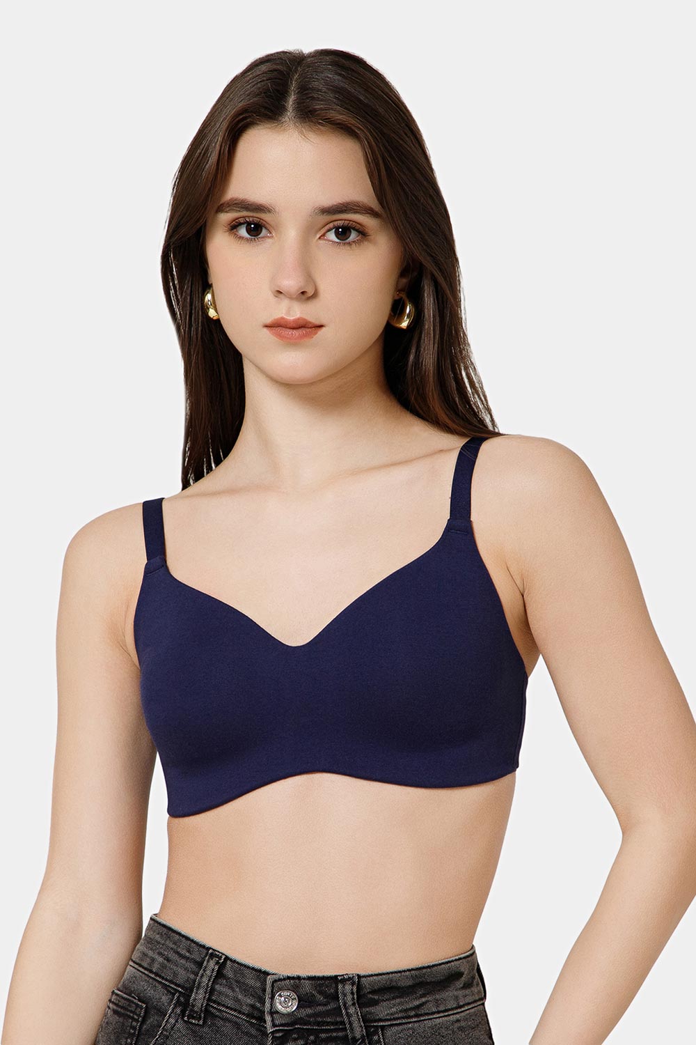 Intimacy Cotton Padded Bra for Women – 3/4 Coverage Non Wired Seamless T-Shirt Bra | Molded Cup Daily Wear Comfortable Bra for T-Shirts, Salwar & Tops - SS02