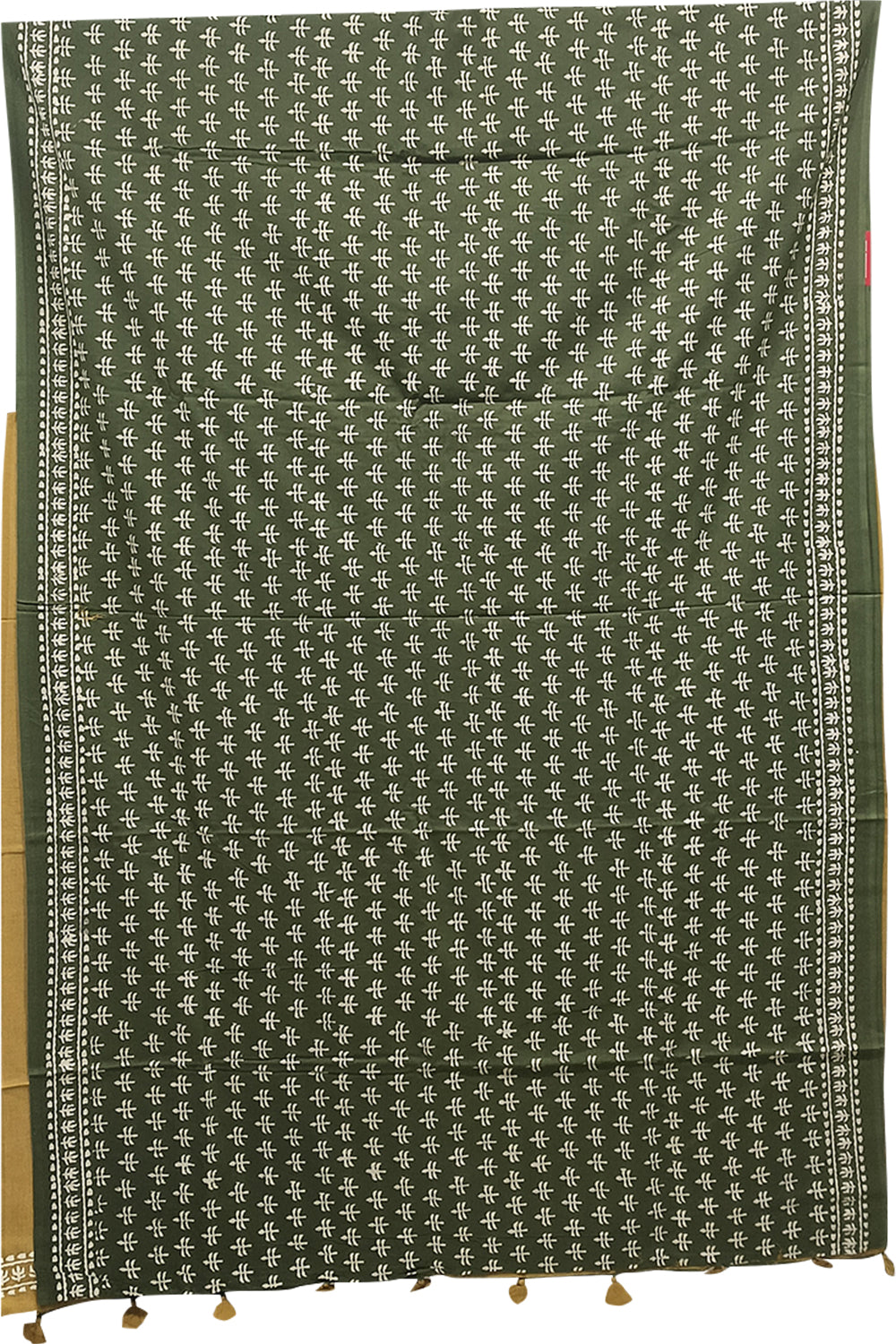 Women's Pure Cotton Jaipur Print Saree with Blouse | Soft Cotton Printed Saree for Women | Traditional, Casual & Festive Ethnic Wear - Green - 1876