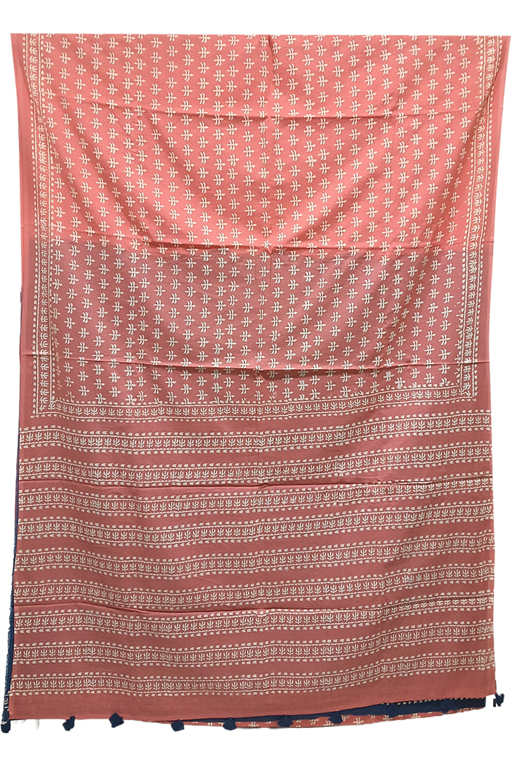 Women's Pure Cotton Jaipur Print Saree with Blouse | Soft Cotton Printed Saree for Women | Traditional, Casual & Festive Ethnic Wear - Peach - 1876