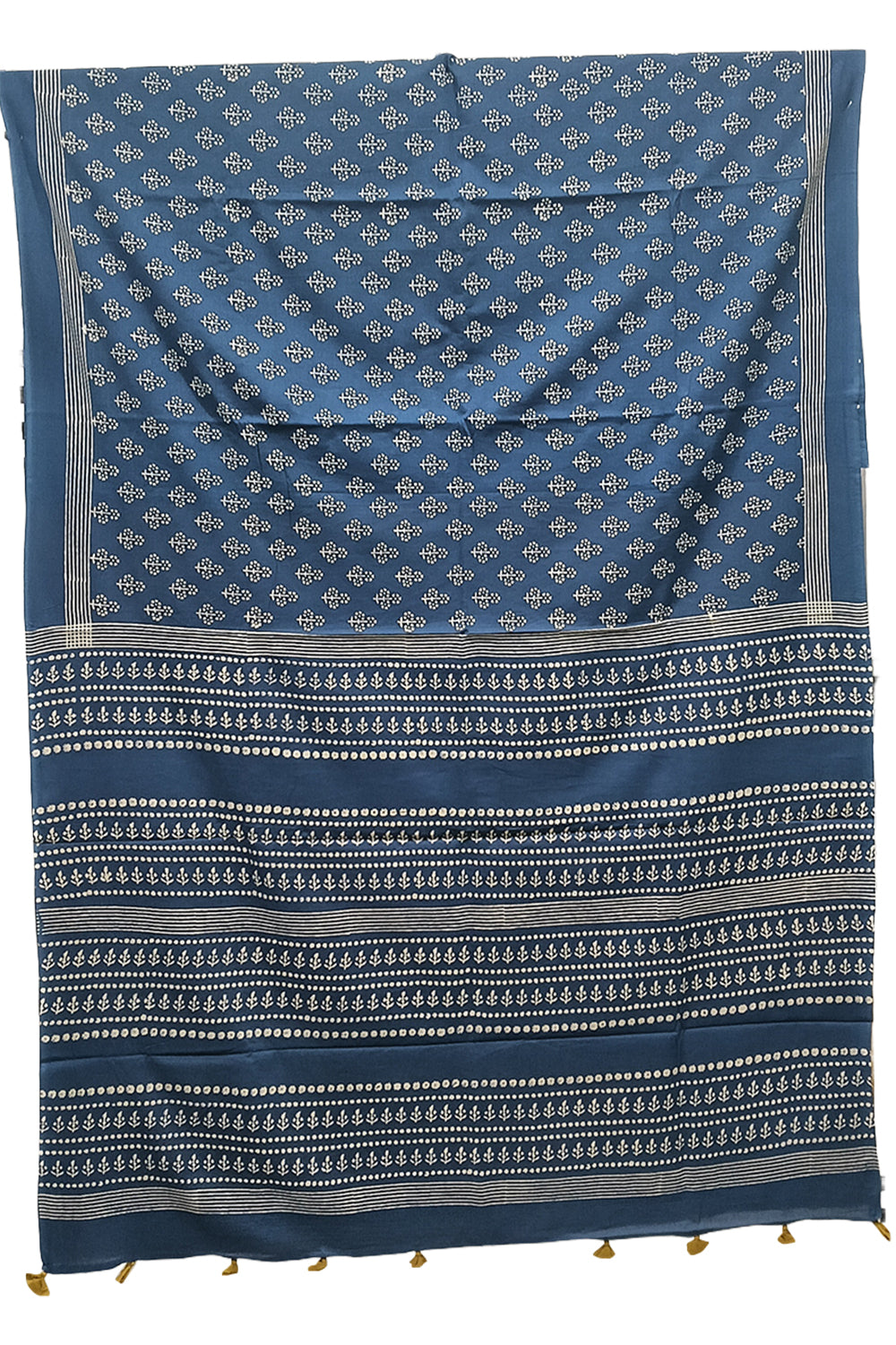Women's Pure Cotton Jaipur Print Saree with Blouse | Soft Cotton Printed Saree for Women | Traditional, Casual & Festive Ethnic Wear - Blue - 3135