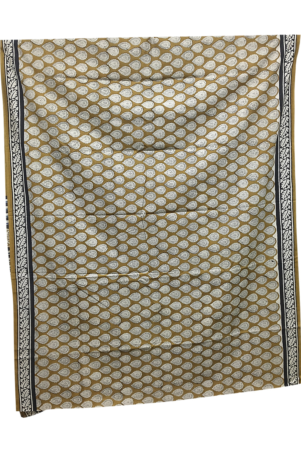 Women's Pure Cotton Jaipur Print Saree with Blouse | Soft Cotton Printed Saree for Women | Traditional, Casual & Festive Ethnic Wear - Mustard - JT28