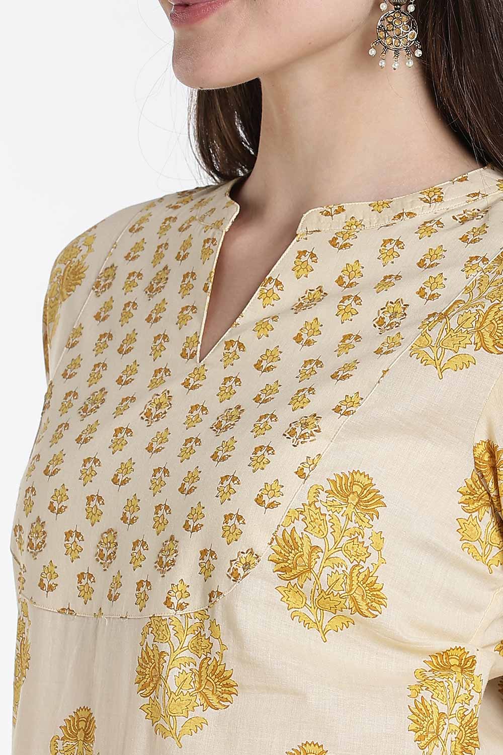 Mythri Women’s Cotton Embroidered Kurti – Straight Fit Ethnic Kurta with V Notch Neck & Lace Detail | Casual Wear, Office Wear & Daily Wear Kurti for Women - K118