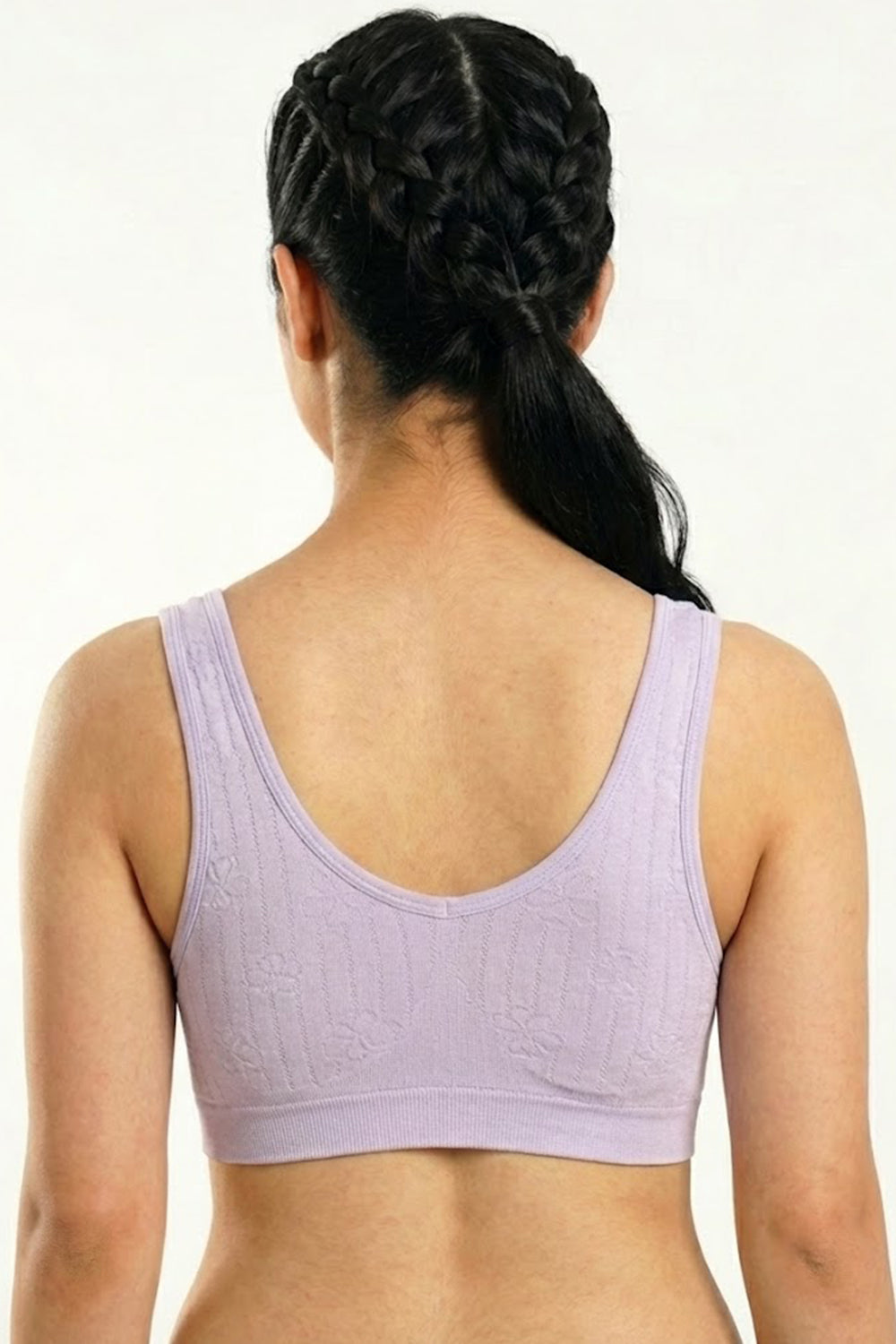 Women's Padded Cotton-Blend Sport Bra – Full Coverage, Seamless Sweat-Absorbent Support & Crop-Top Ready Fit - S988