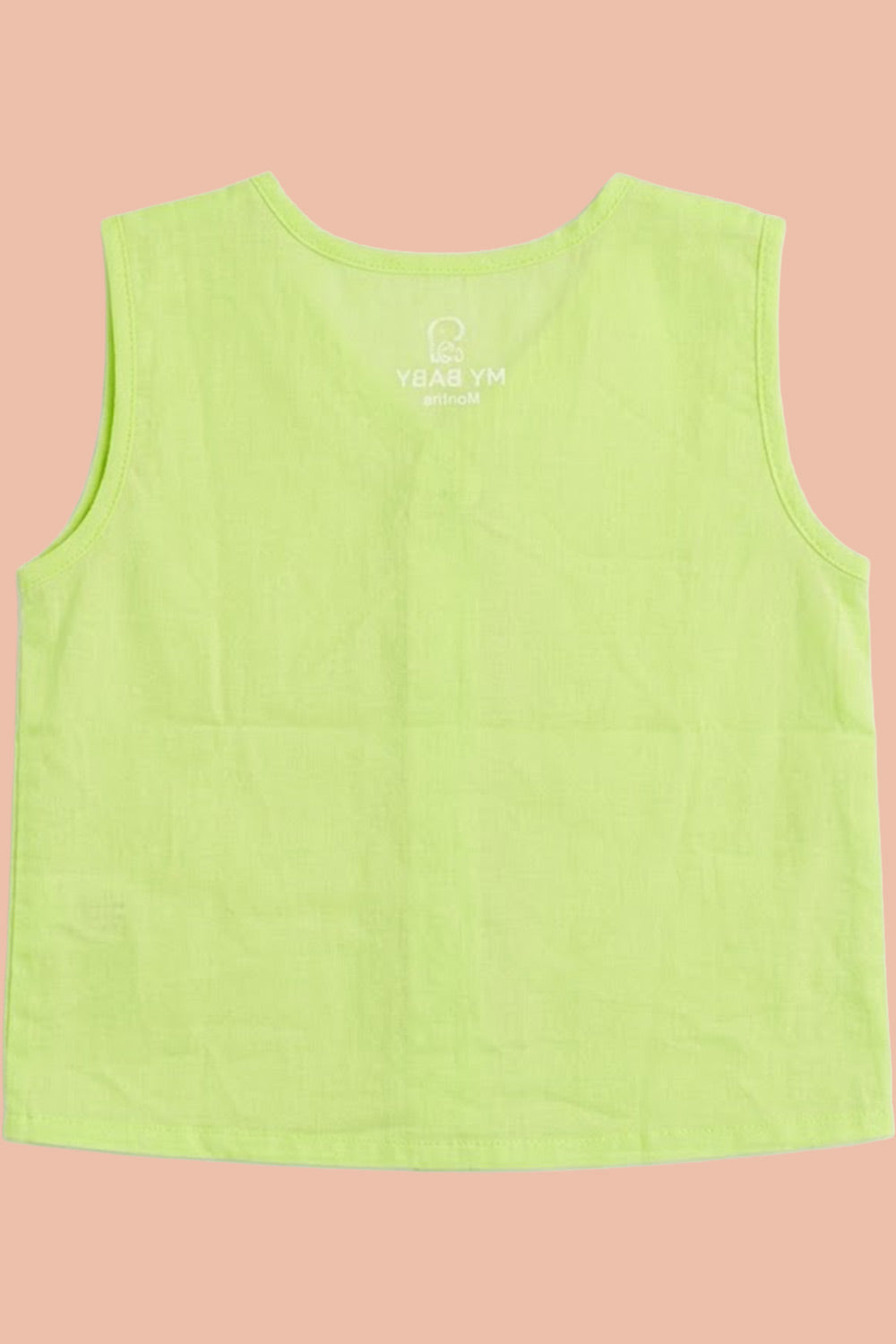 Oh Baby 100% Pure Cotton Everyday Comfort Baby Vest – Soft Breathable Infant Innerwear for Newborn Boys & Girls - Light Green - VS06
