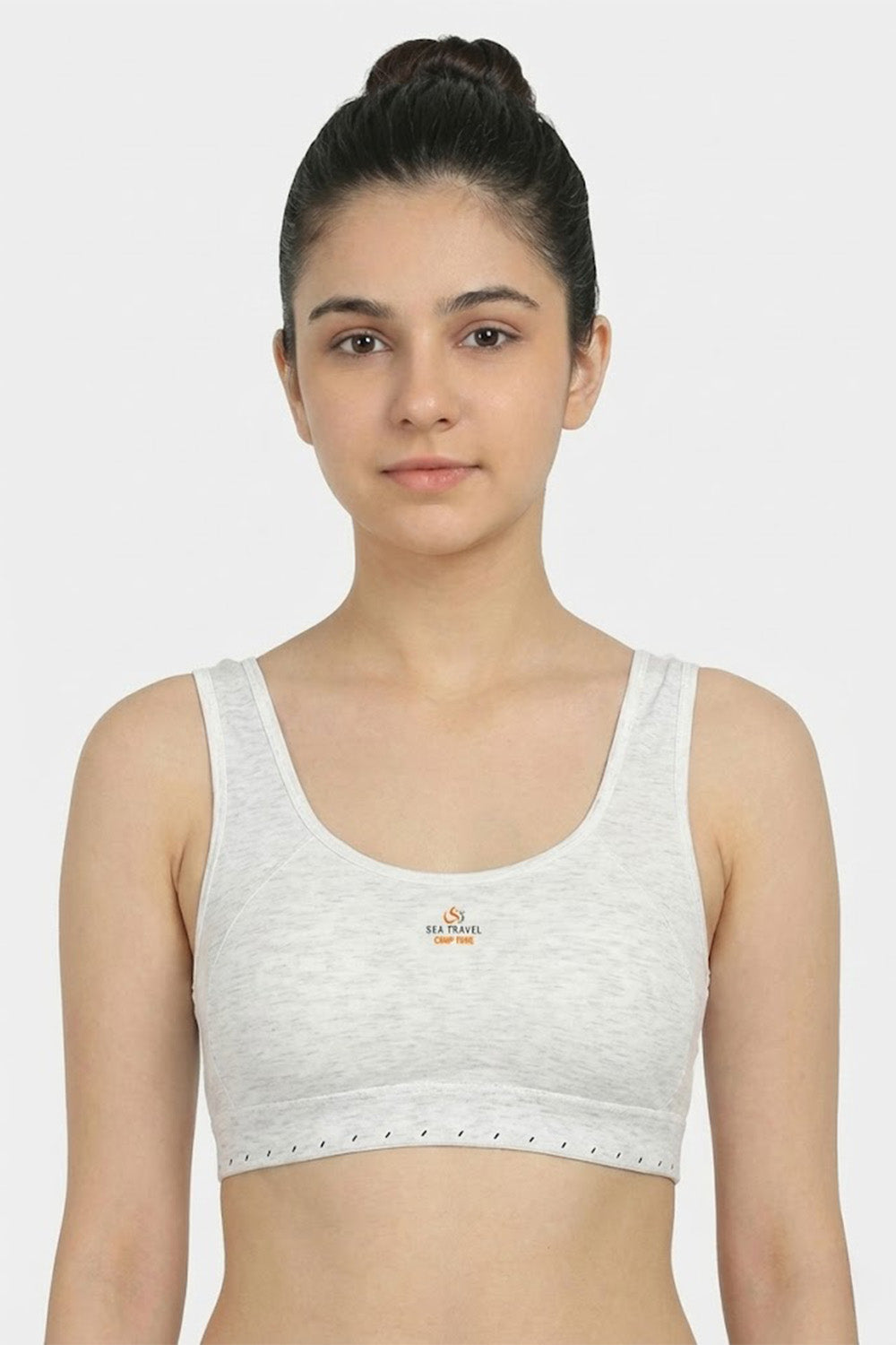 Teen Girls’ Printed Padded Sport Bra – Medium-Coverage, Sweat-Absorbent & Seamless Comfort - 702