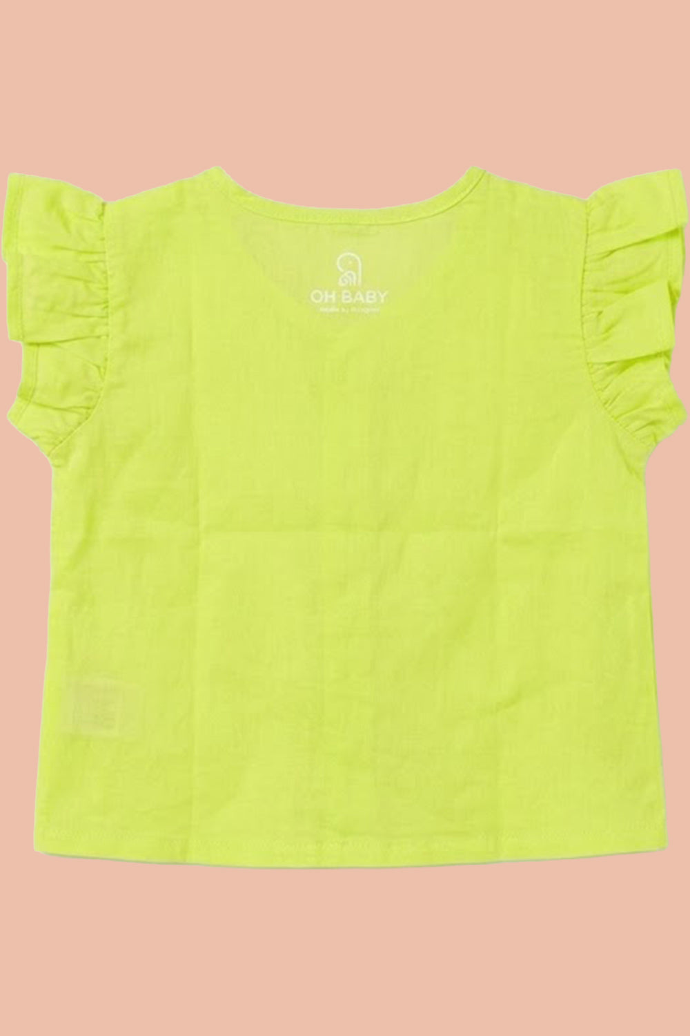 Oh Baby 100% Pure Cotton Everyday Comfort Baby Vest – Soft Breathable Infant Innerwear for Newborn Boys & Girls - Lime Green - VS05