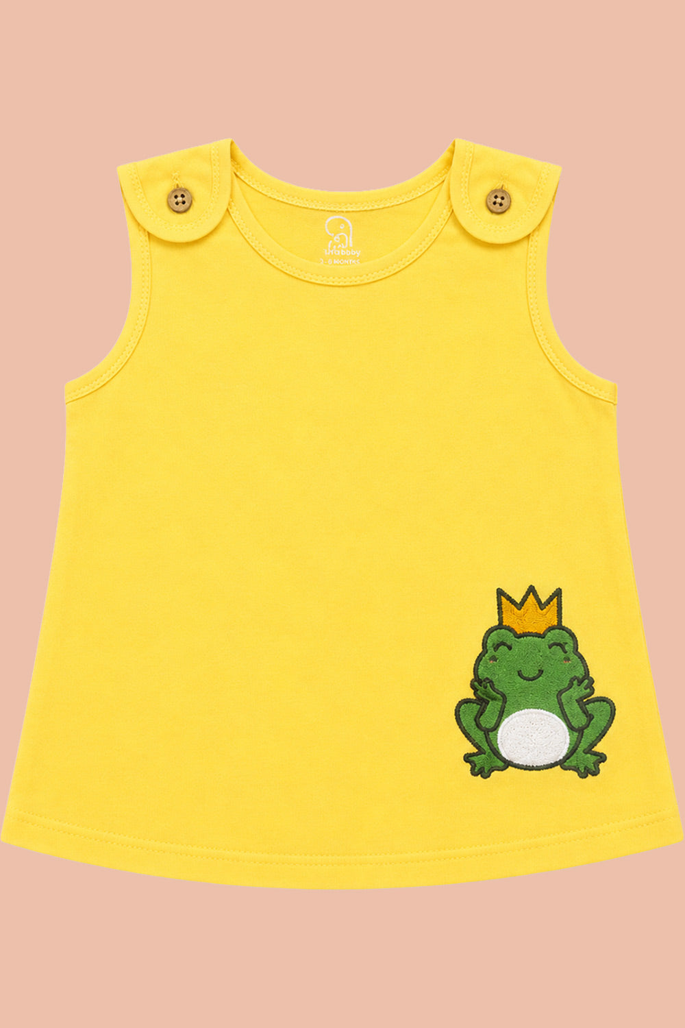 Oh Baby 100% Pure Cotton Everyday Comfort Baby Vest – Soft Breathable Infant Innerwear for Newborn Boys & Girls - Light Orange - VS08