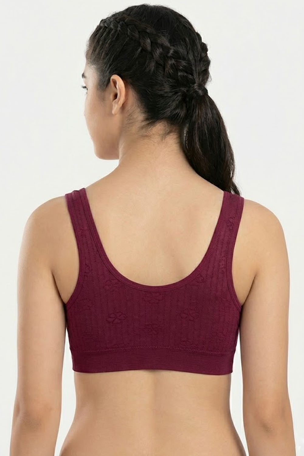 Women's Padded Cotton-Blend Sport Bra – Full Coverage, Seamless Sweat-Absorbent Support & Crop-Top Ready Fit - S988