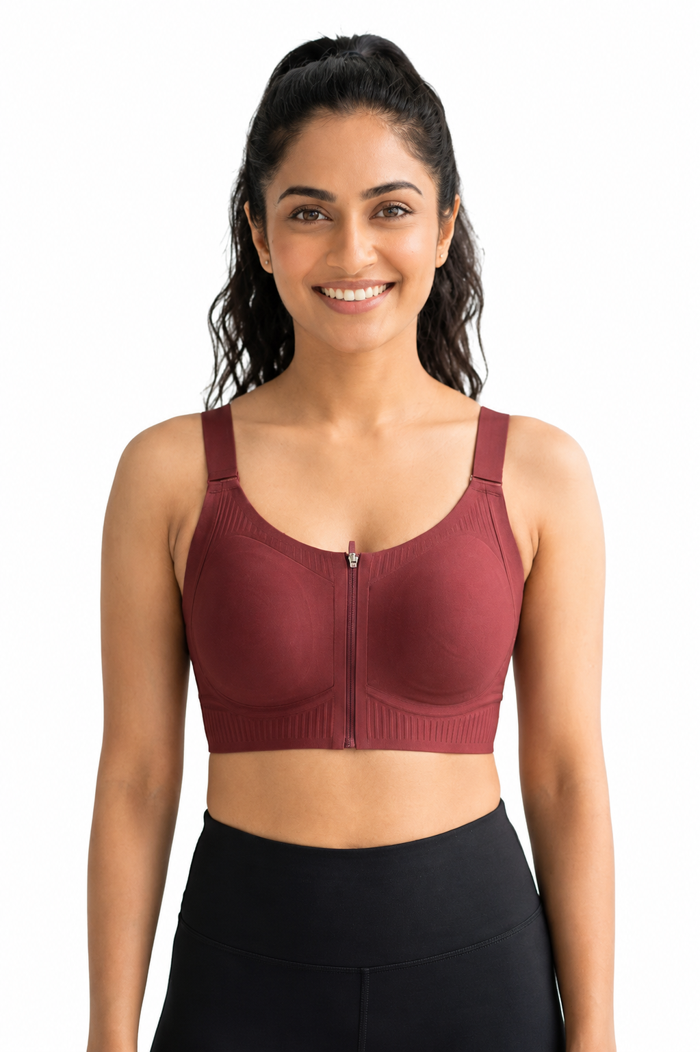 Women's Front Open Seamless Padded Bra | Non-Wired Full Coverage Modal Bra with Front Zip | Everyday Comfort Bra for Women - 2537