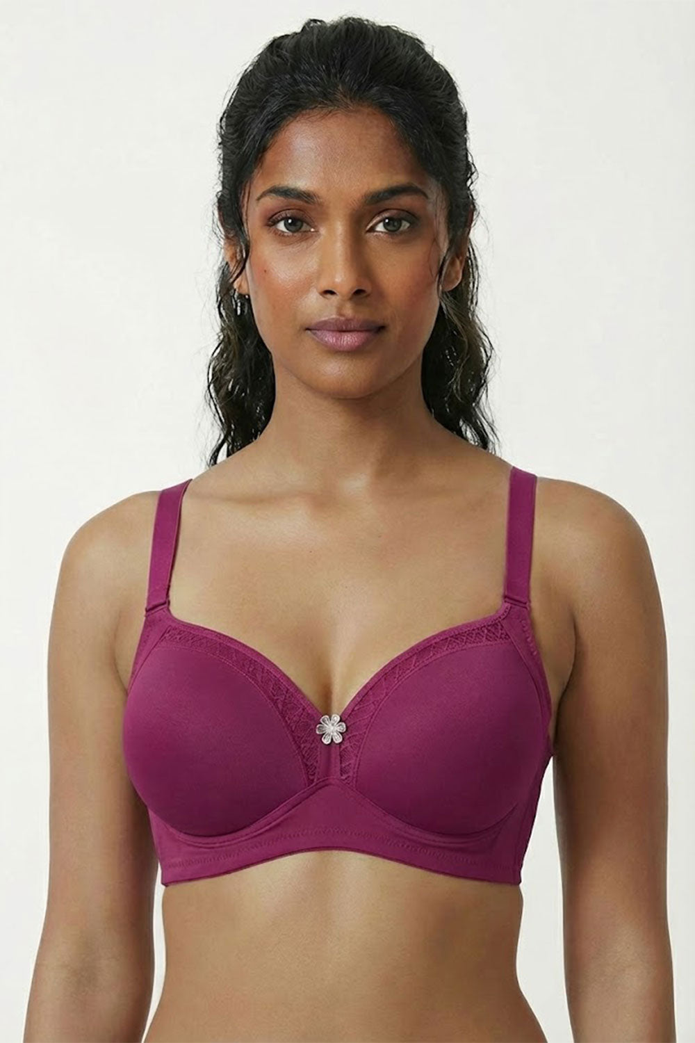 Teen Girls’ Lace Padded Bra – High-Coverage, Seamless & Sweat-Friendly Comfort - 2855