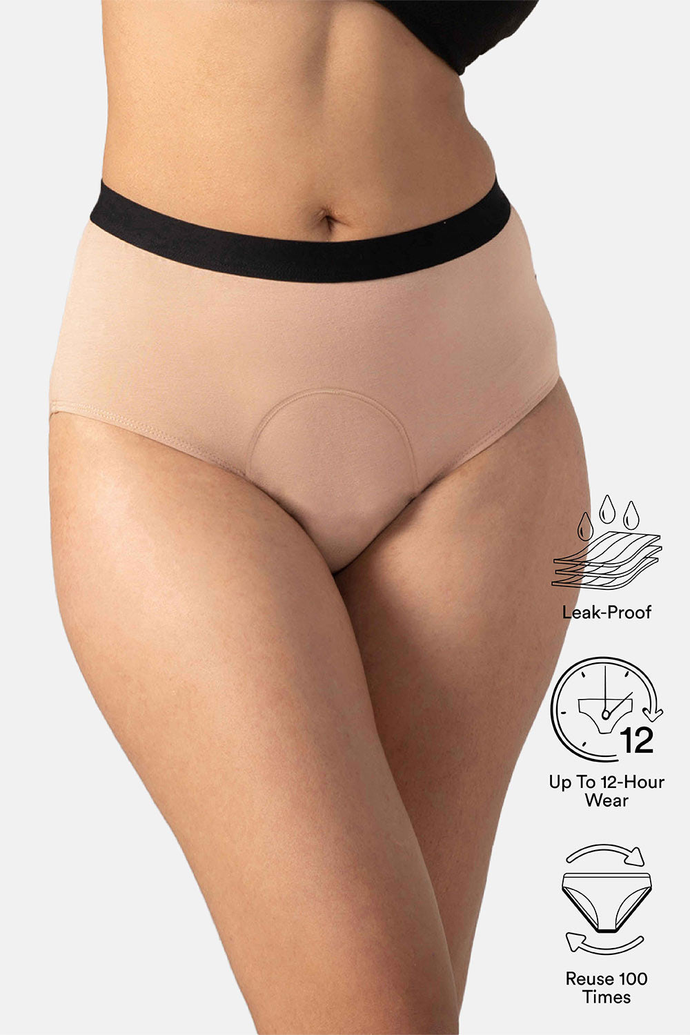 Mahina Reusable & Leak Proof Period Panty Roebuck Cotton High Rise Medium Flow Pack of 1
