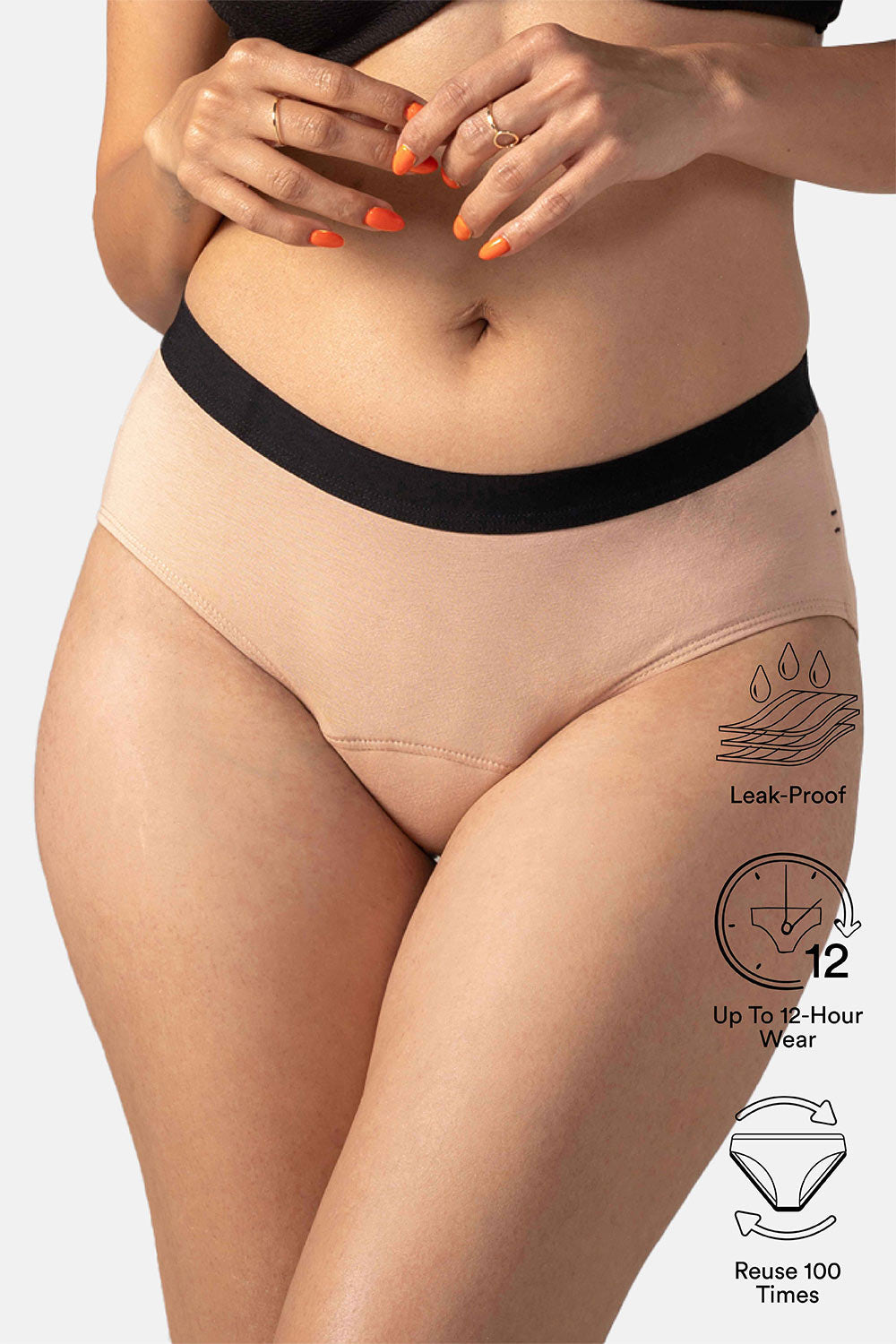 Mahina Reusable & Leak Proof Period Panty Roebuck Cotton Mid Rise Heavy Flow Pack of 1