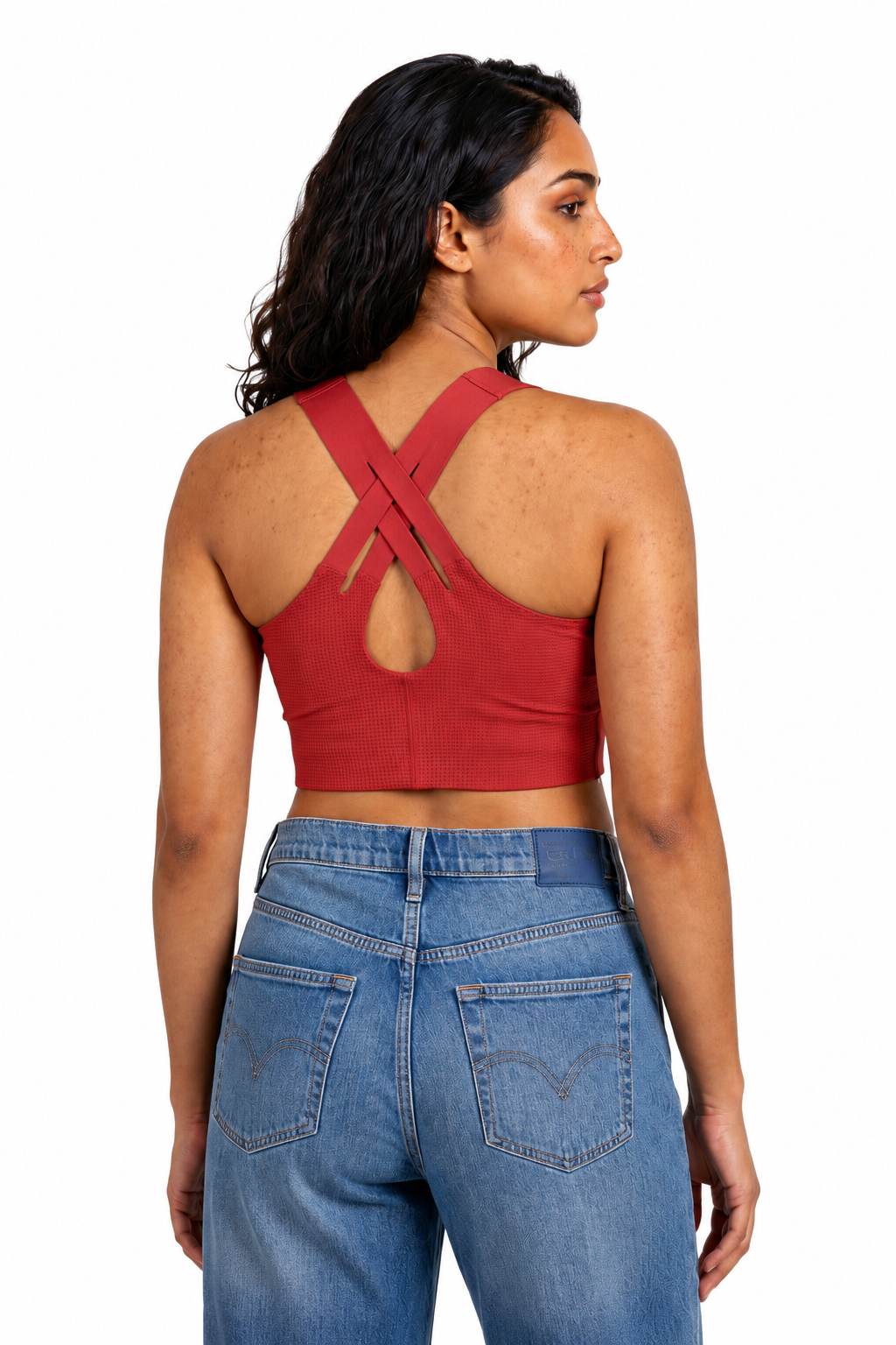Women's Seamless Sports Bra | Non-Wired Full Coverage Padded Modal Razorback Bra for Women | Medium Impact Activewear & Everyday Comfort - 618