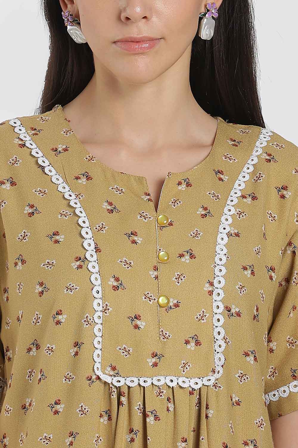 Naidu Hall Printed Alpine Cotton Nighty for Women – Full Length A-Line Sleepwear with Lace Panel | Comfortable Daily Wear Nighty
- NB38