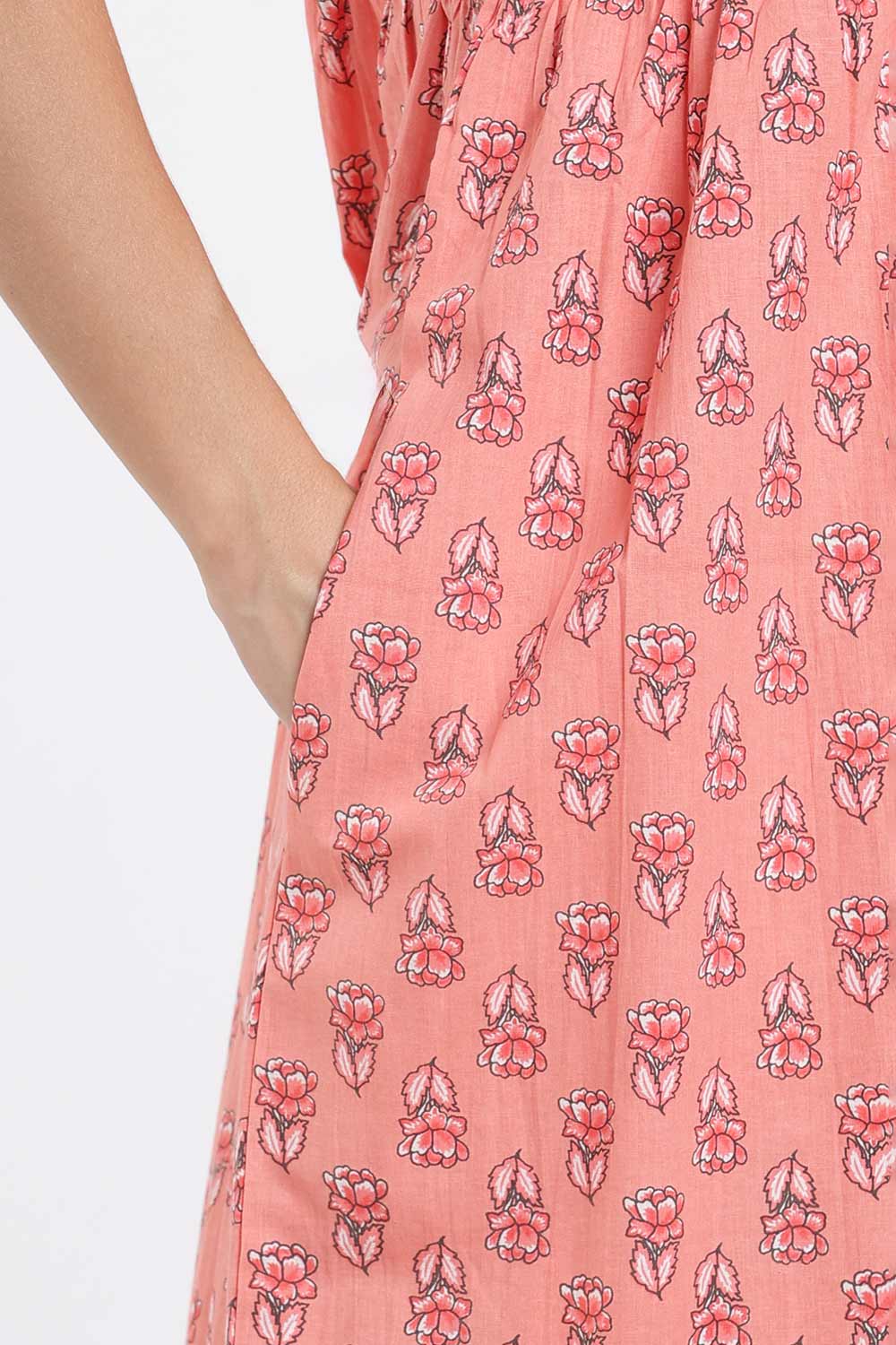 Naidu Hall Printed Cotton Nighty for Women – Full Length Flared A-Line Sleepwear with Lace V-Neck & Button Placket | Comfortable Daily Wear Nighty
- NB44