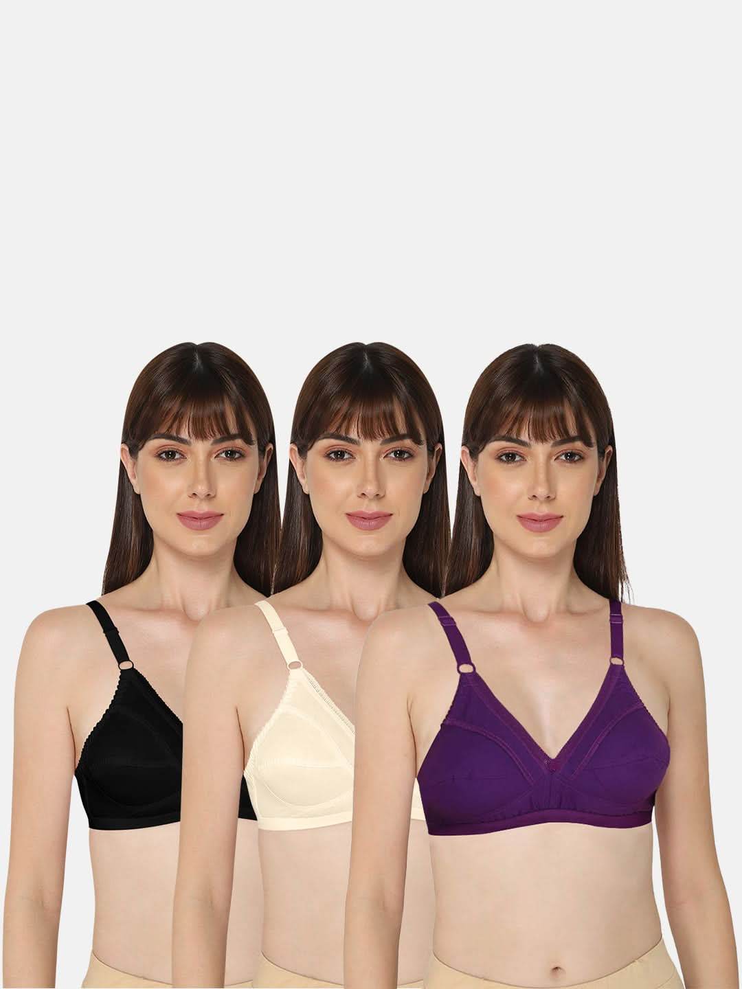 Naidu Hall Heritage Naturalle Bra Combo Pack – Soft, Comfortable, and Supportive Bras for Everyday Wear (C34) - Naidu Hall Family Store