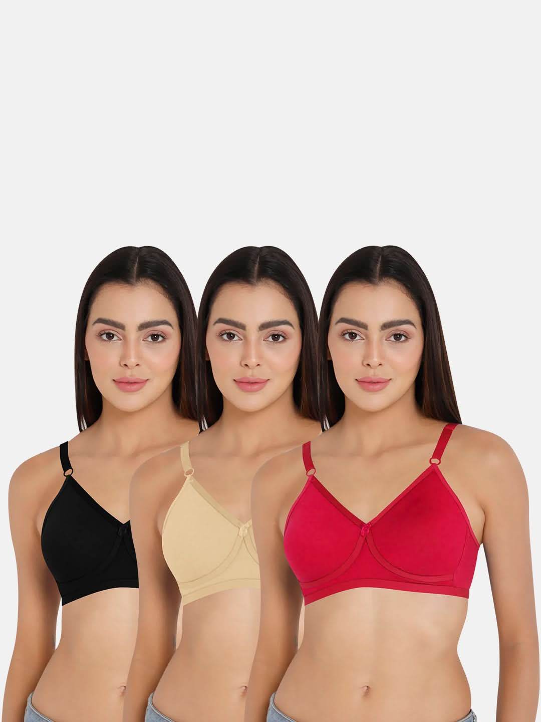 Naidu Hall Knitwear Bra Combo Pack – Classic and Comfortable Support for Everyday Wear (C36) - Naidu Hall Family Store