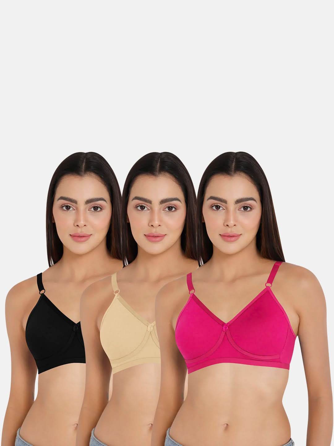 Naidu Hall Classic Knitwear Bra Combo Pack – Soft, Supportive and Comfortable Bras for Everyday Wear (C66) - Naidu Hall Family Store