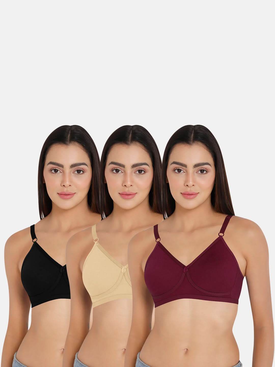 Naidu Hall Classic Knitwear Bra Combo Pack – Soft, Supportive Bras for Everyday Comfort (C37) - Naidu Hall Family Store