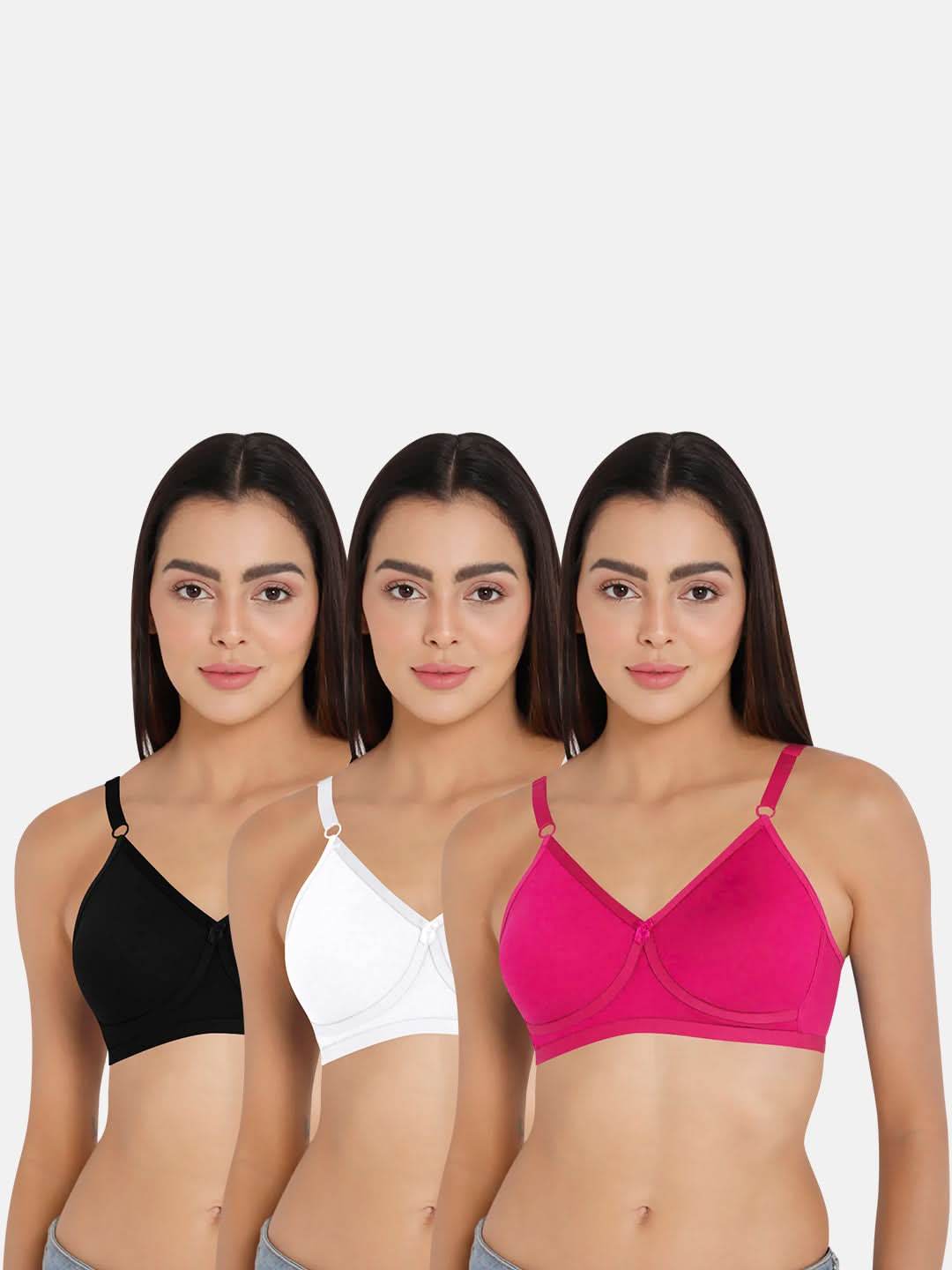 Naidu Hall Classi Knitwear Bra Combo Pack – Soft, Stretchable, and Everyday Comfort Essentials for Women (C38) - Naidu Hall Family Store