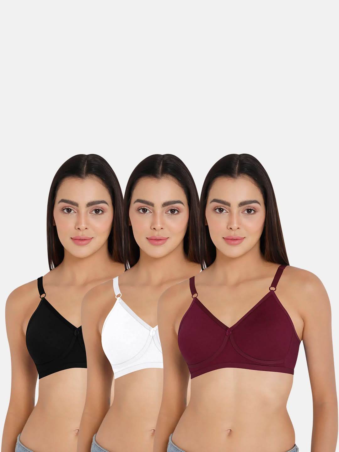 Naidu Hall Knitwear Bra Combo Pack – Classic and Comfortable Support for Everyday Wear (C45) - Naidu Hall Family Store