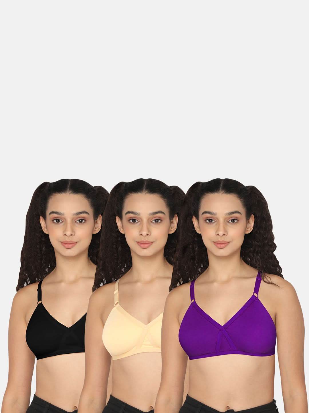 Naidu Hall Pretti Knitwear Bra Combo Pack – Soft and Comfortable Support for Everyday Wear (C34) - Naidu Hall Family Store