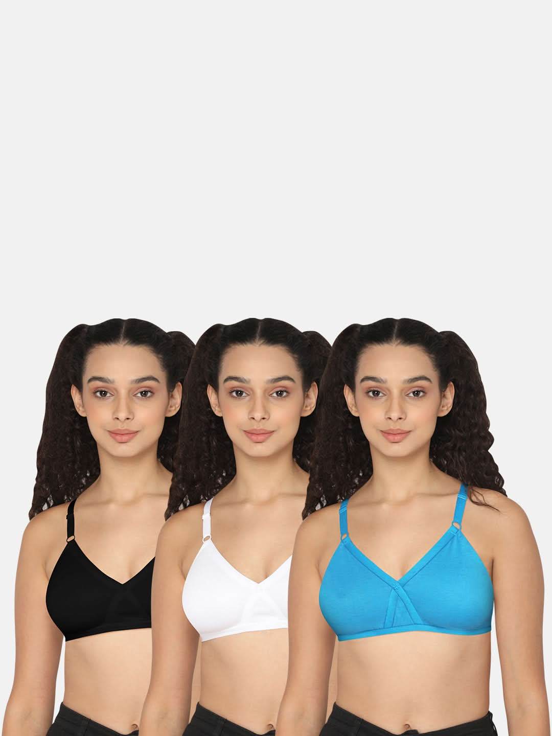 Naidu Hall Pretti Knitwear Bra Combo Pack – Soft, Stretchable, and Comfortable Bras for Everyday Wear (C41) - Naidu Hall Family Store