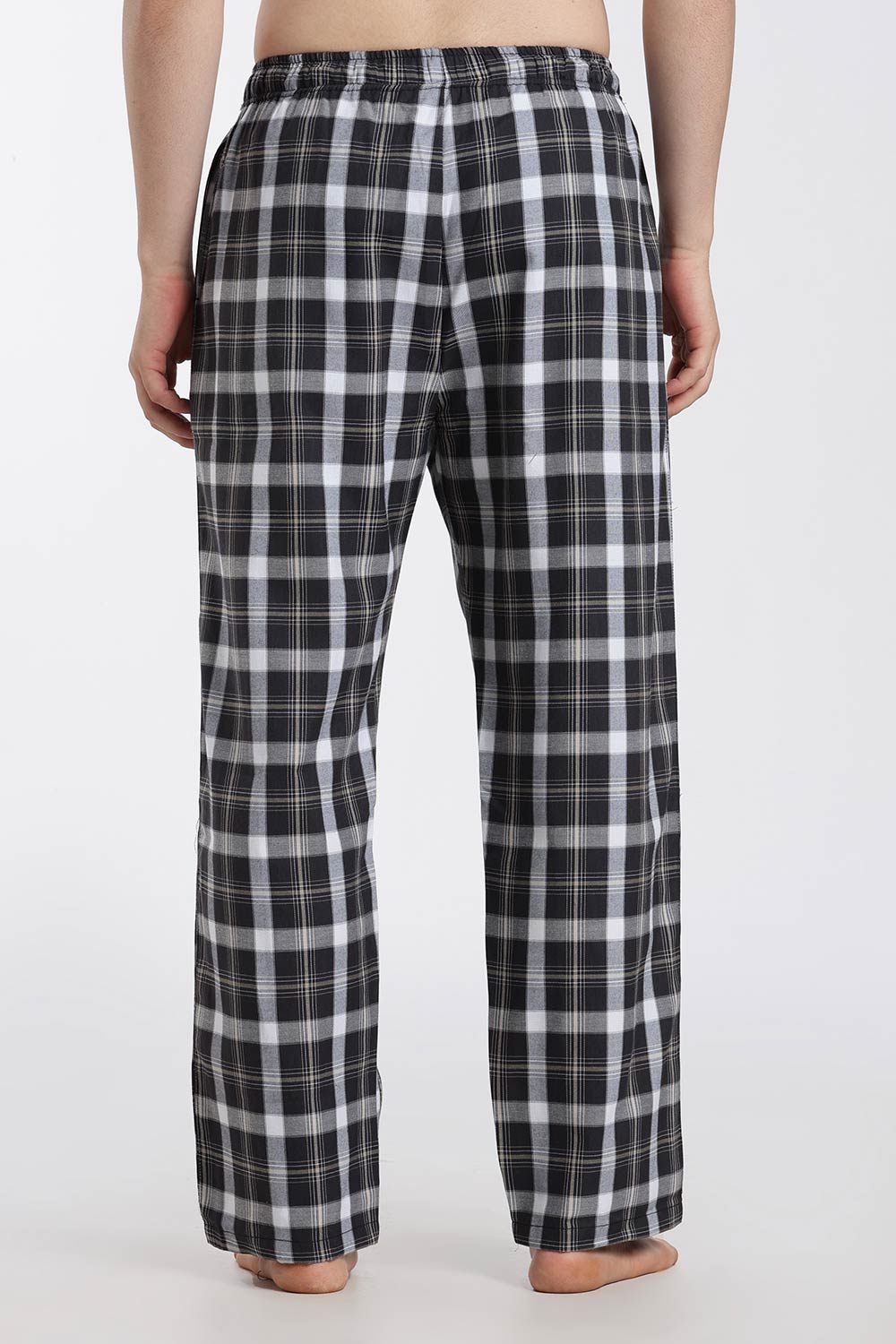 Enhance Men’s Cotton Blend Night Pants – Checked Pyjama Pants with Drawstring & Dual Side Pockets | Comfortable Men’s Nightwear & Lounge Pants - NP01