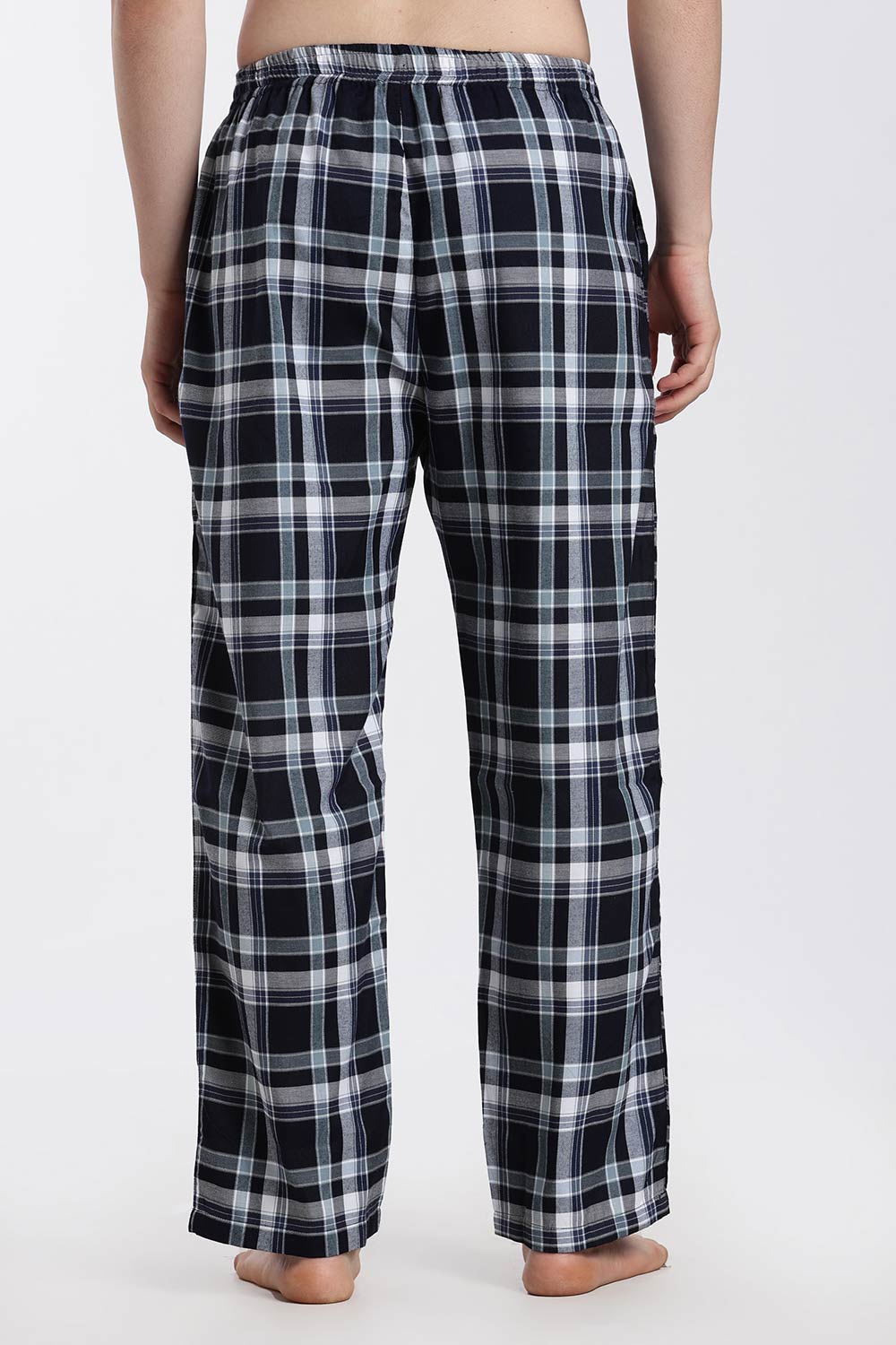 Enhance Men’s Cotton Blend Night Pants – Checked Pyjama Pants with Drawstring & Dual Side Pockets | Comfortable Men’s Nightwear & Lounge Pants - NP01