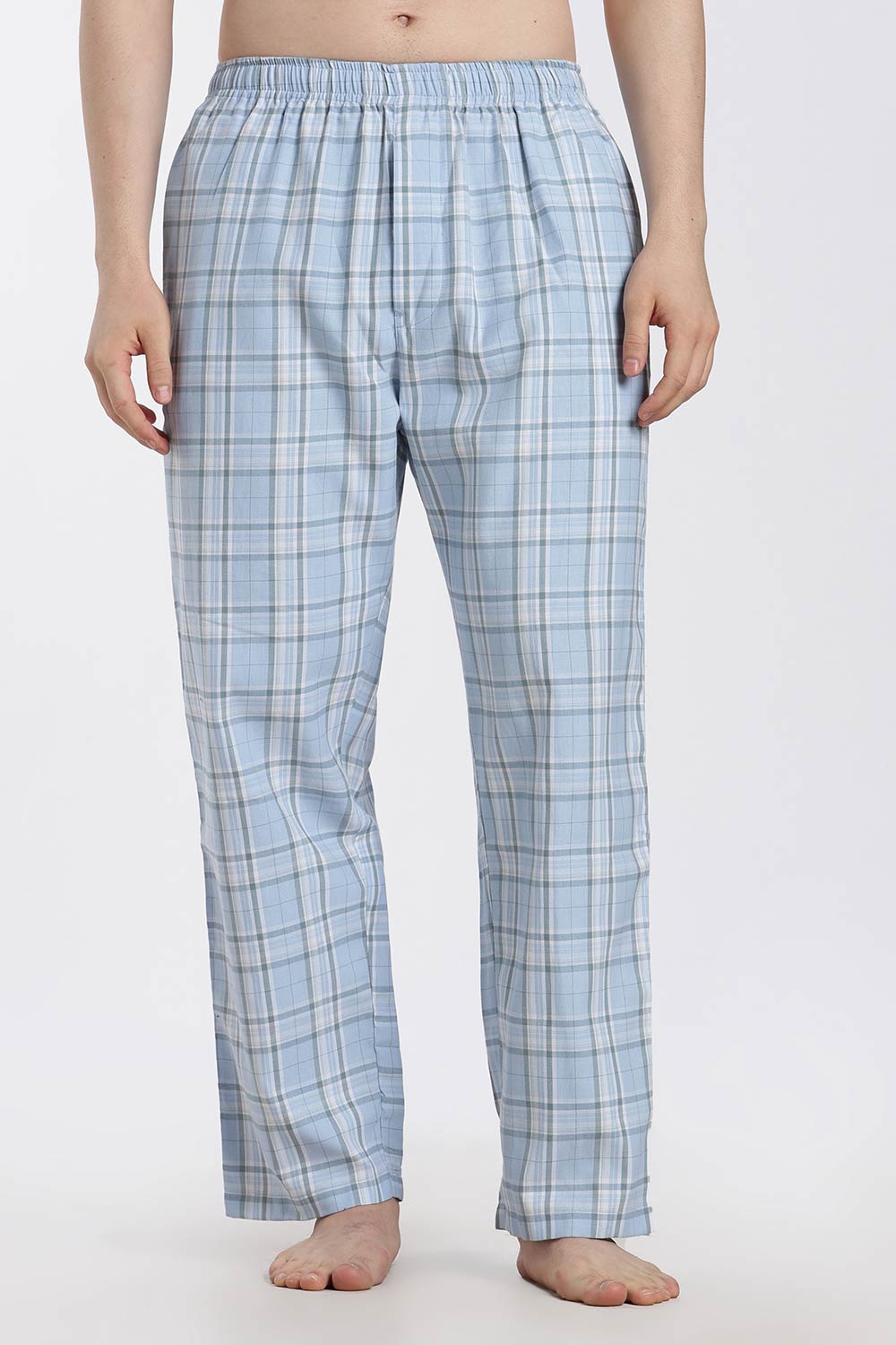 Enhance Men’s Cotton Blend Night Pants – Checked Pyjama Pants with Drawstring & Dual Side Pockets | Comfortable Men’s Nightwear & Lounge Pants - NP01