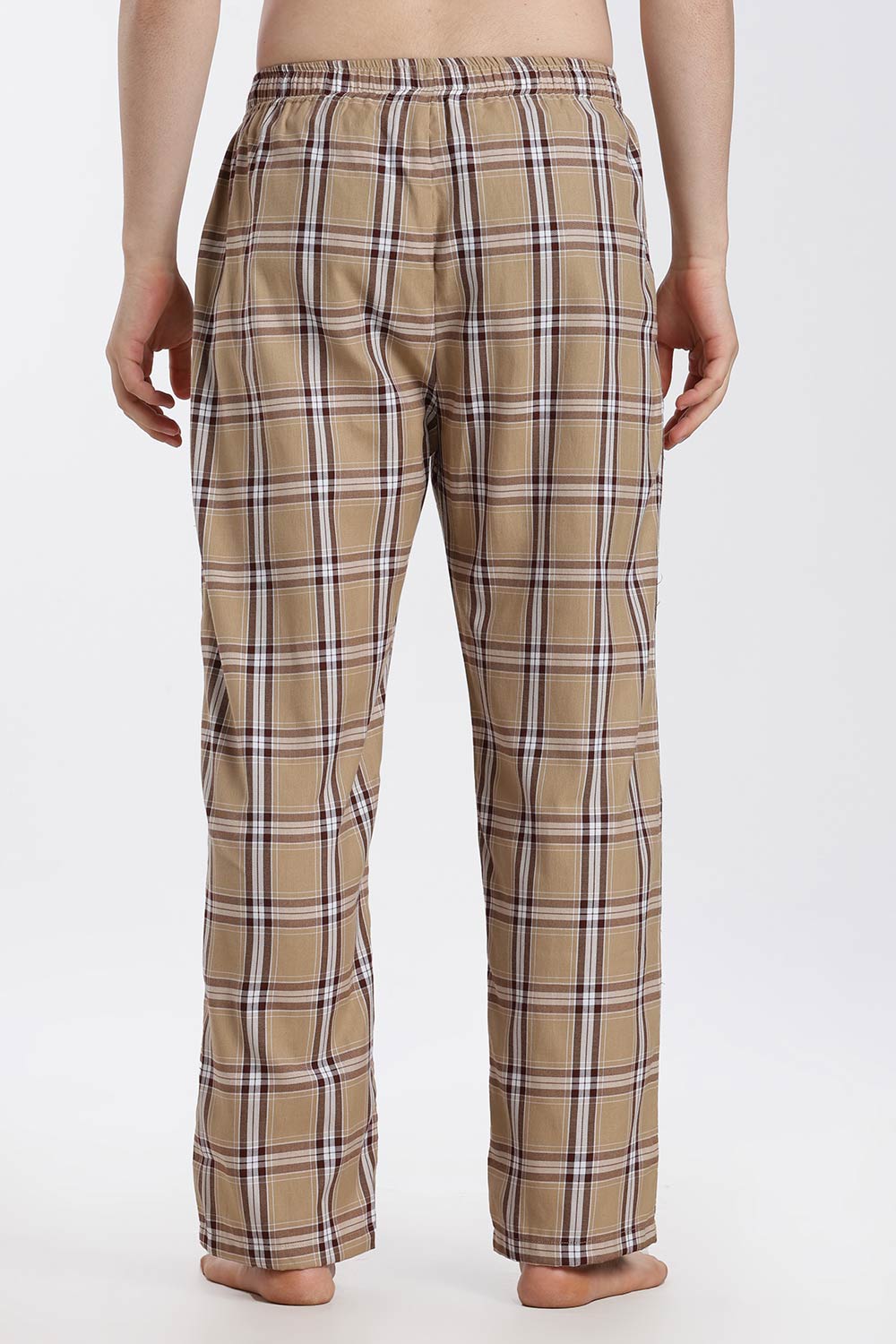 Enhance Men’s Cotton Blend Night Pants – Checked Pyjama Pants with Drawstring & Dual Side Pockets | Comfortable Men’s Nightwear & Lounge Pants - NP01