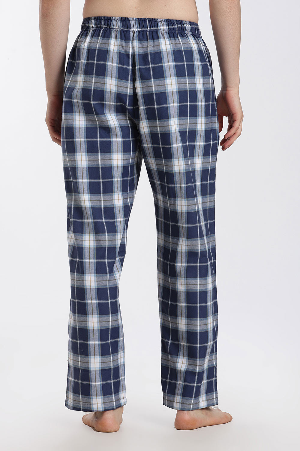 Enhance Men’s Cotton Blend Night Pants – Checked Pyjama Pants with Drawstring & Dual Side Pockets | Comfortable Men’s Nightwear & Lounge Pants - NP01