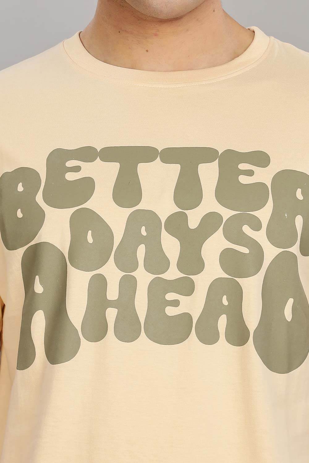 Enhance Men's 100% Cotton Typography Print T-Shirt with Round Neck and Half Sleeves – Everyday Wear - Beige - T105 - Naidu Hall Family Store