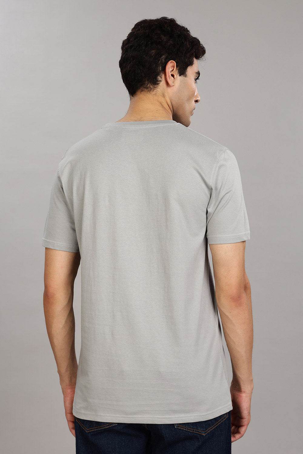 Enhance Men's Cotton T-Shirt with Typography Print – Round Neck Half Sleeve Everyday Wear - Grey - T108 - Naidu Hall Family Store