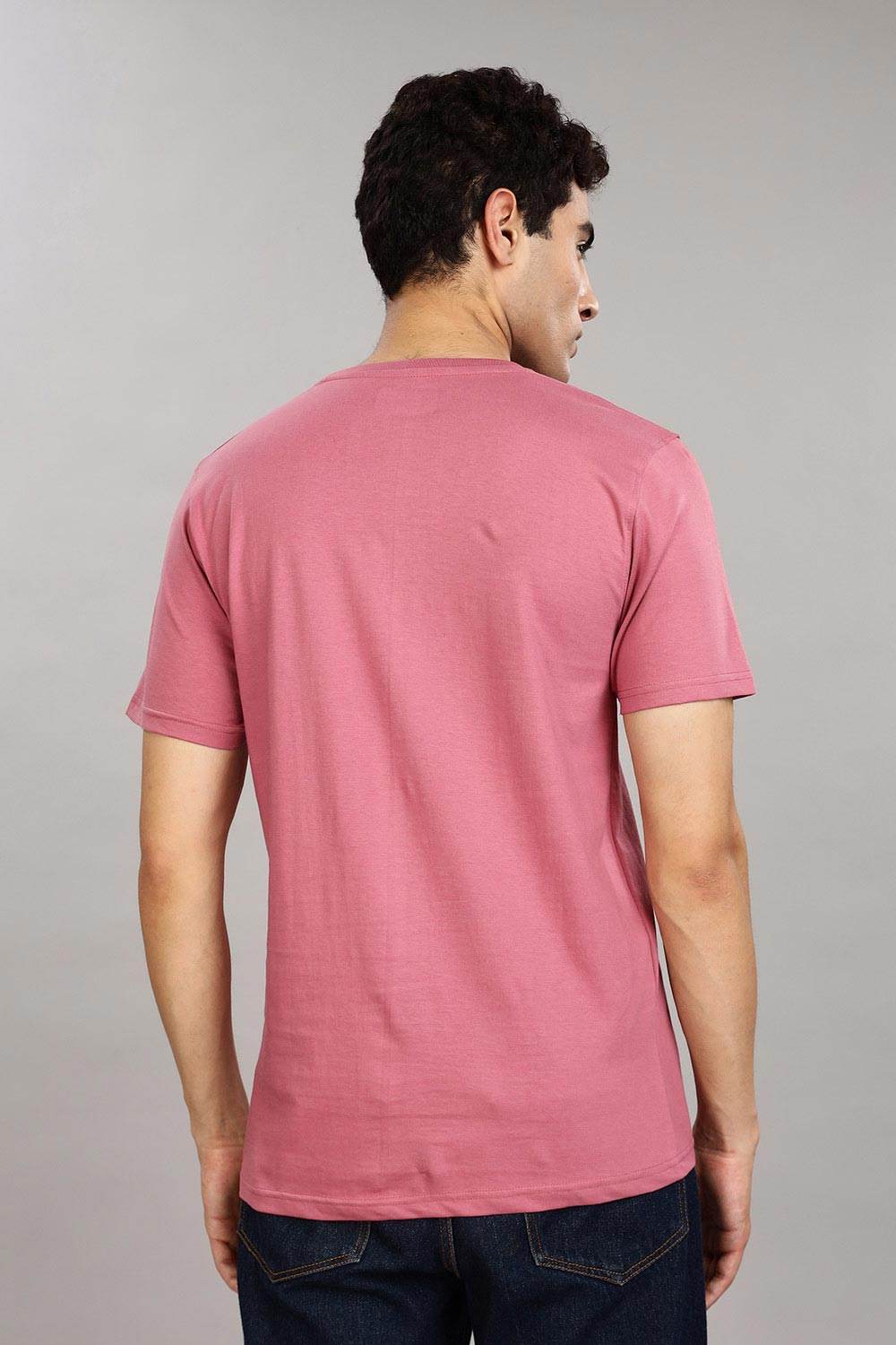 Enhance Men's 100% Cotton Typography Print T-Shirt with Round Neck and Half Sleeves – Everyday Wear - Dark Pink - T106 - Naidu Hall Family Store