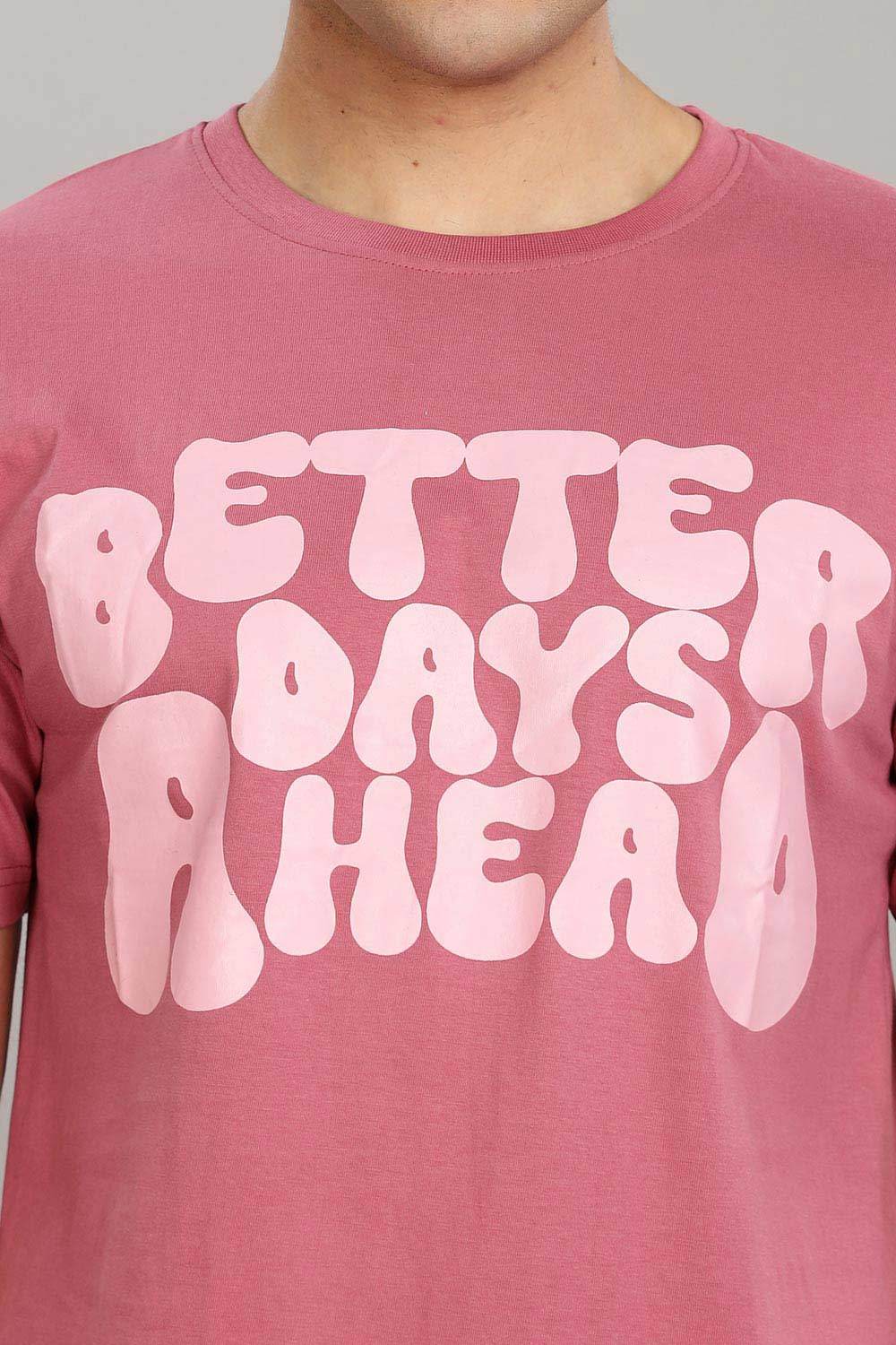 Enhance Men's 100% Cotton Typography Print T-Shirt with Round Neck and Half Sleeves – Everyday Wear - Dark Pink - T106 - Naidu Hall Family Store