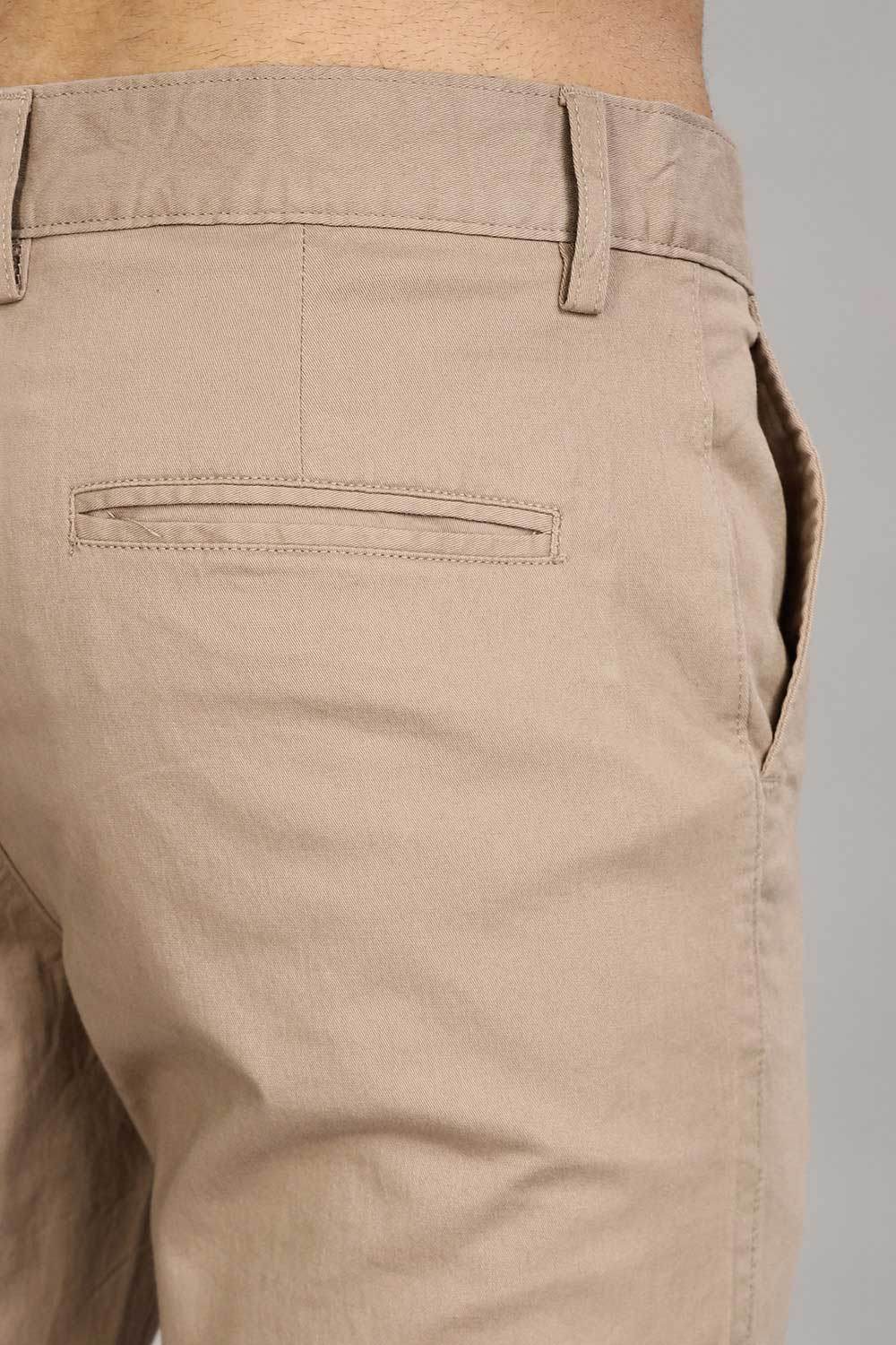 Enhance Men's Grey Cotton Stretch Trousers with Zipper Fly and Side Pockets – Office to Casual Wear - Cream - R406 - Naidu Hall Family Store