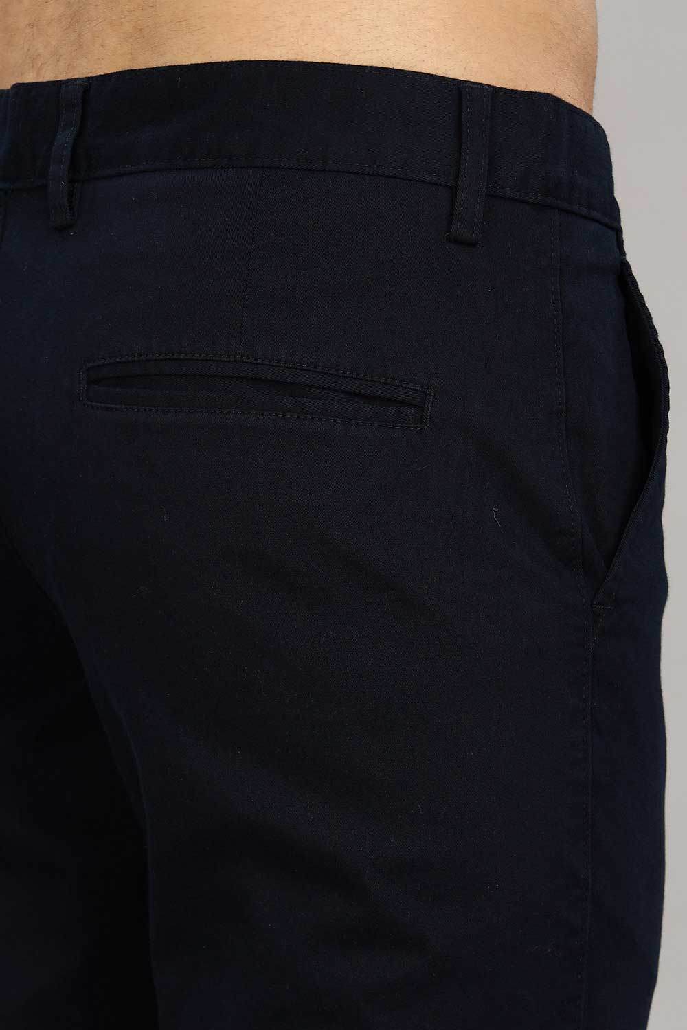 Enhance Men's Grey Cotton Stretch Trousers with Zipper Fly and Side Pockets – Office to Casual Wear - Navy - R403 - Naidu Hall Family Store