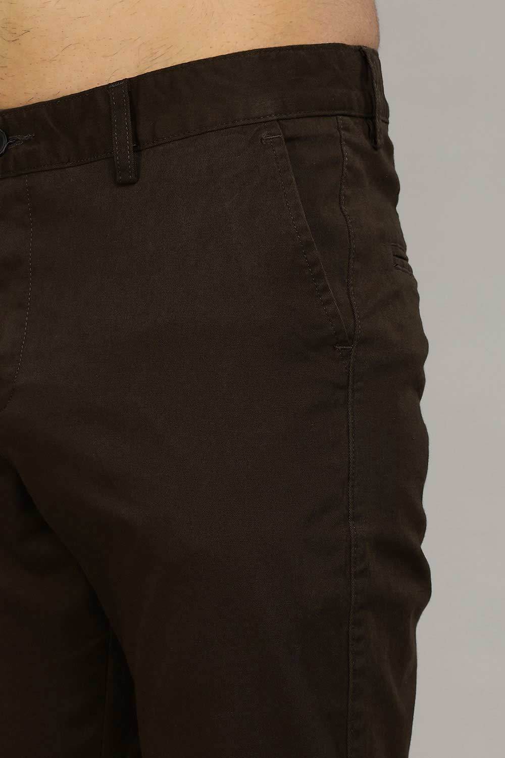 Enhance Men's Grey Cotton Stretch Trousers with Zipper Fly and Side Pockets – Office to Casual Wear - Black - R404 - Naidu Hall Family Store