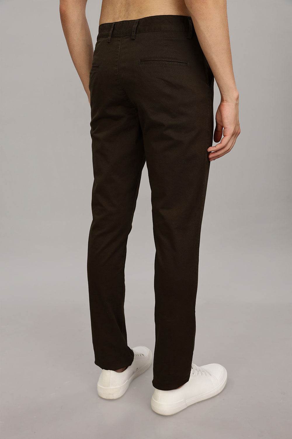 Enhance Men's Grey Cotton Stretch Trousers with Zipper Fly and Side Pockets – Office to Casual Wear - Black - R404 - Naidu Hall Family Store