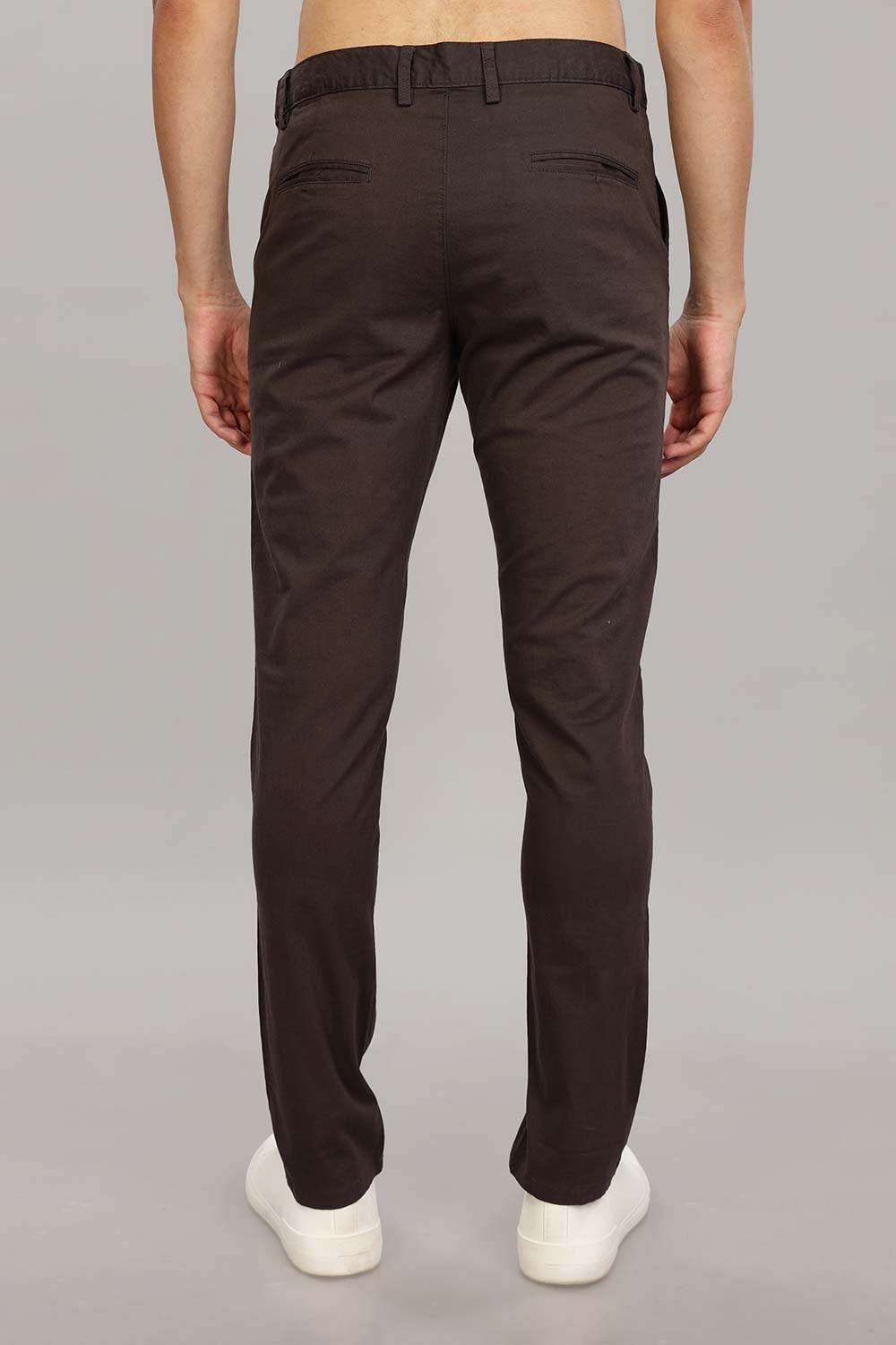 Enhance Men's Grey Cotton Stretch Trousers with Zipper Fly and Side Pockets – Office to Casual Wear - Dark Grey - R401 - Naidu Hall Family Store
