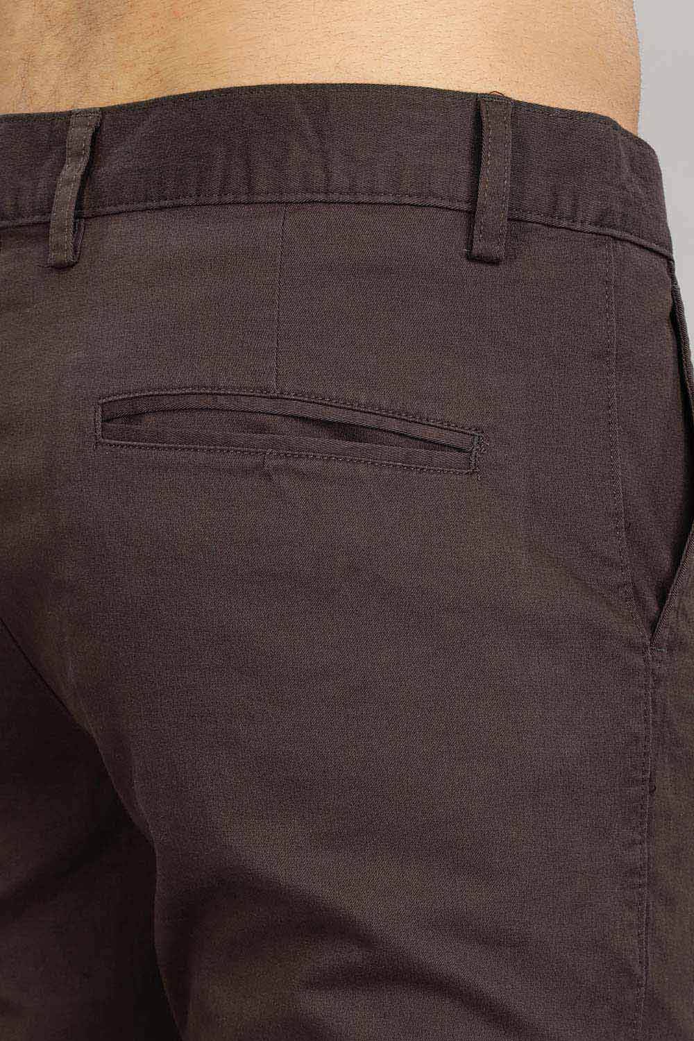 Enhance Men's Grey Cotton Stretch Trousers with Zipper Fly and Side Pockets – Office to Casual Wear - Dark Grey - R401 - Naidu Hall Family Store