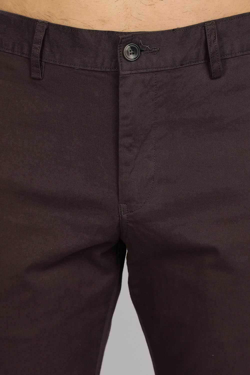 Enhance Men's Grey Cotton Stretch Trousers with Zipper Fly and Side Pockets – Office to Casual Wear - Dark Grey - R401 - Naidu Hall Family Store