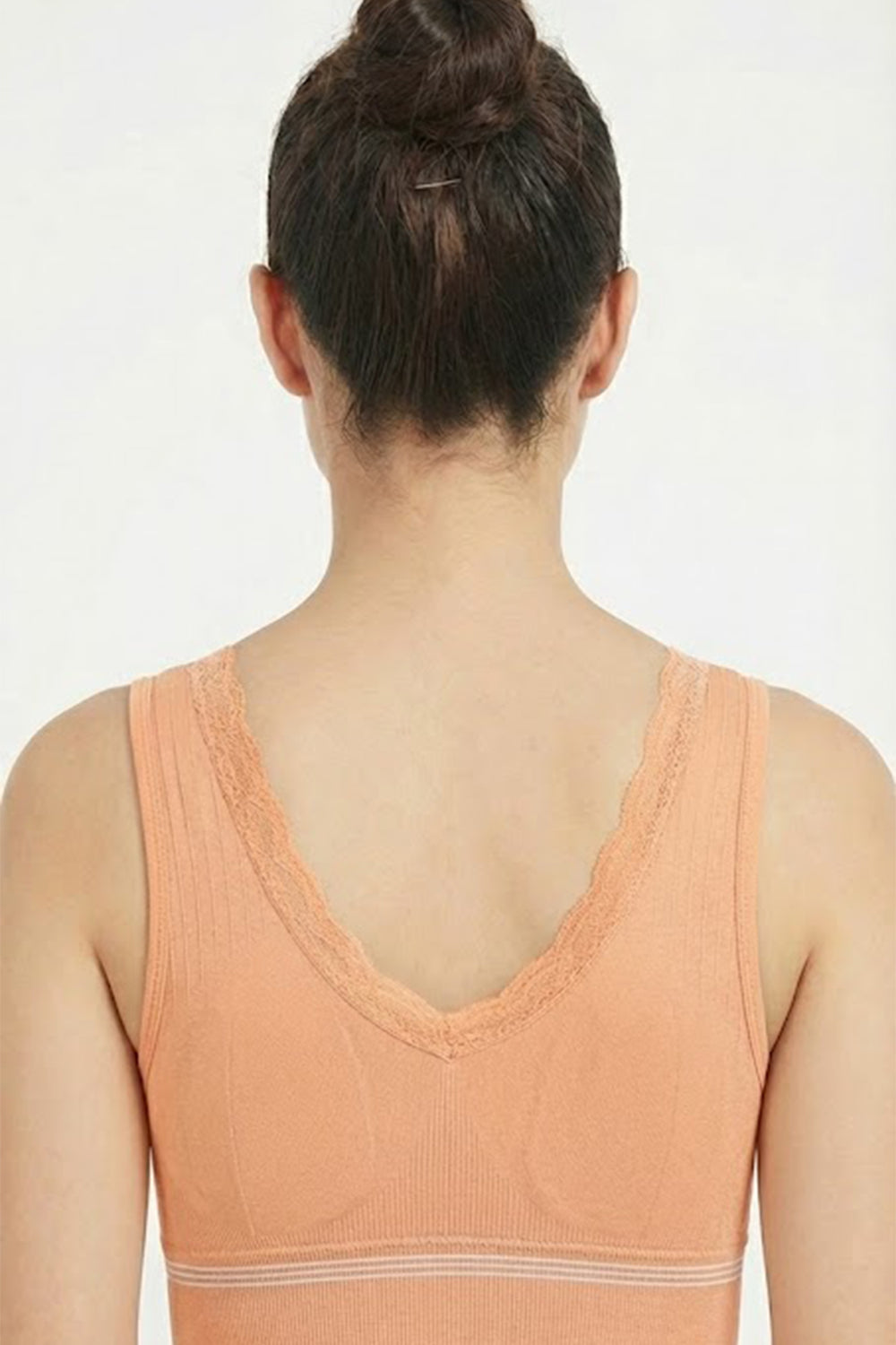 Teen Girls’ Full-Coverage Padded Sport Bra – Seamless, Sweat-Absorbent Crop-Slip Fit with High Waistband - 2041