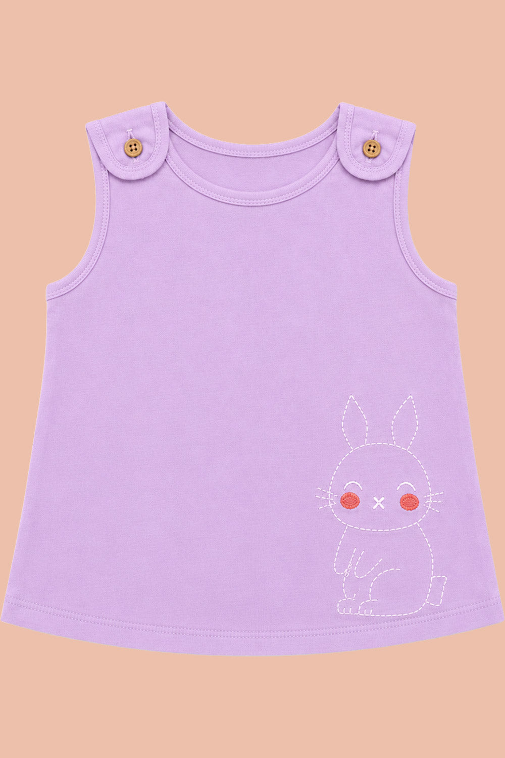 Oh Baby 100% Pure Cotton Everyday Comfort Baby Vest – Soft Breathable Infant Innerwear for Newborn Boys & Girls - Lavender - VS10